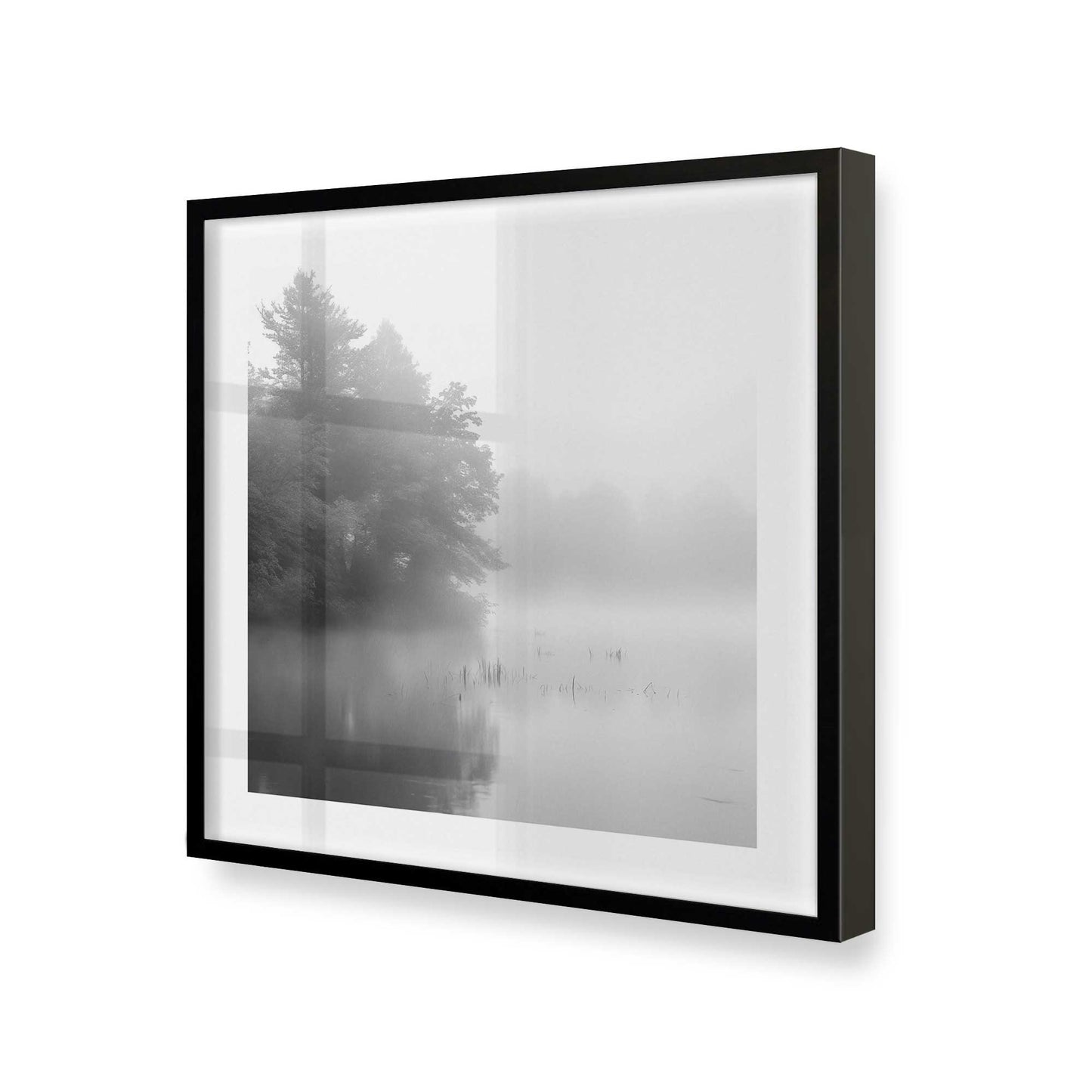 [Color:Satin Black], Picture of art in a Satin Black frame at an angle