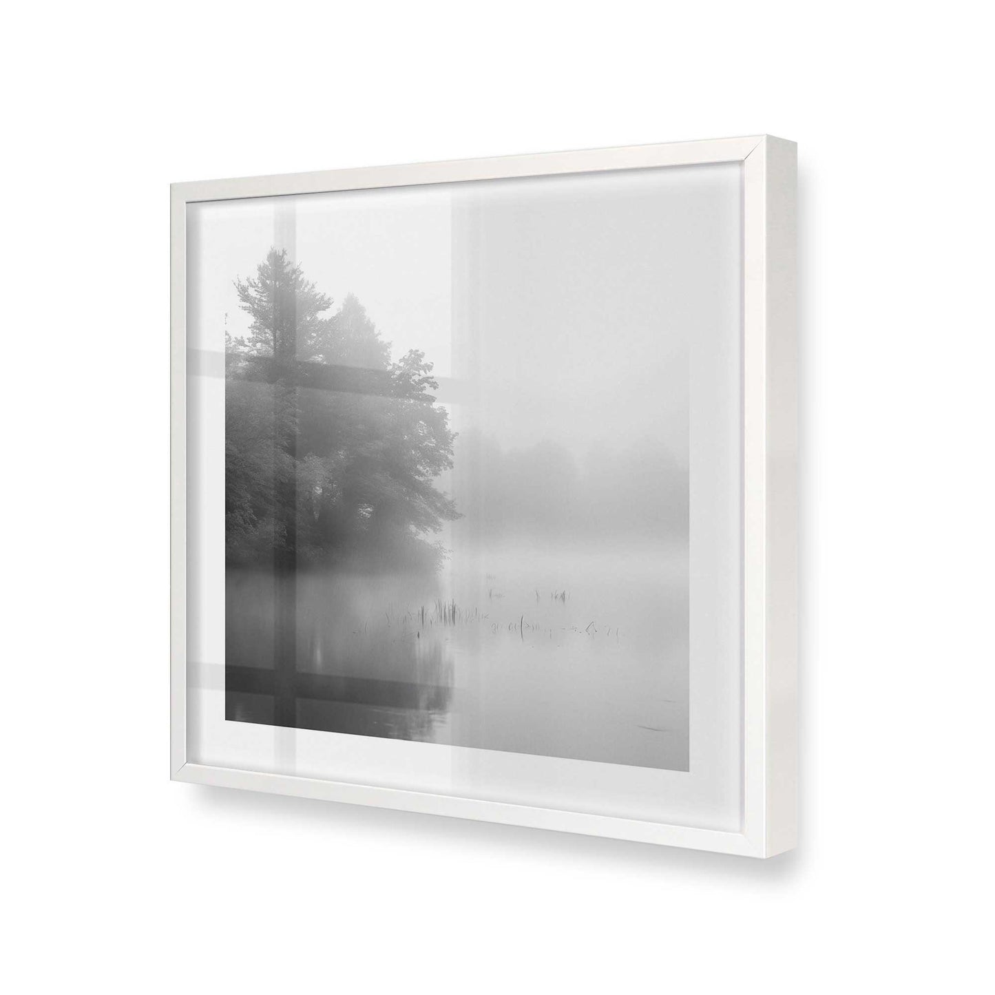 [Color:Opaque White], Picture of art in a Opaque White frame at an angle