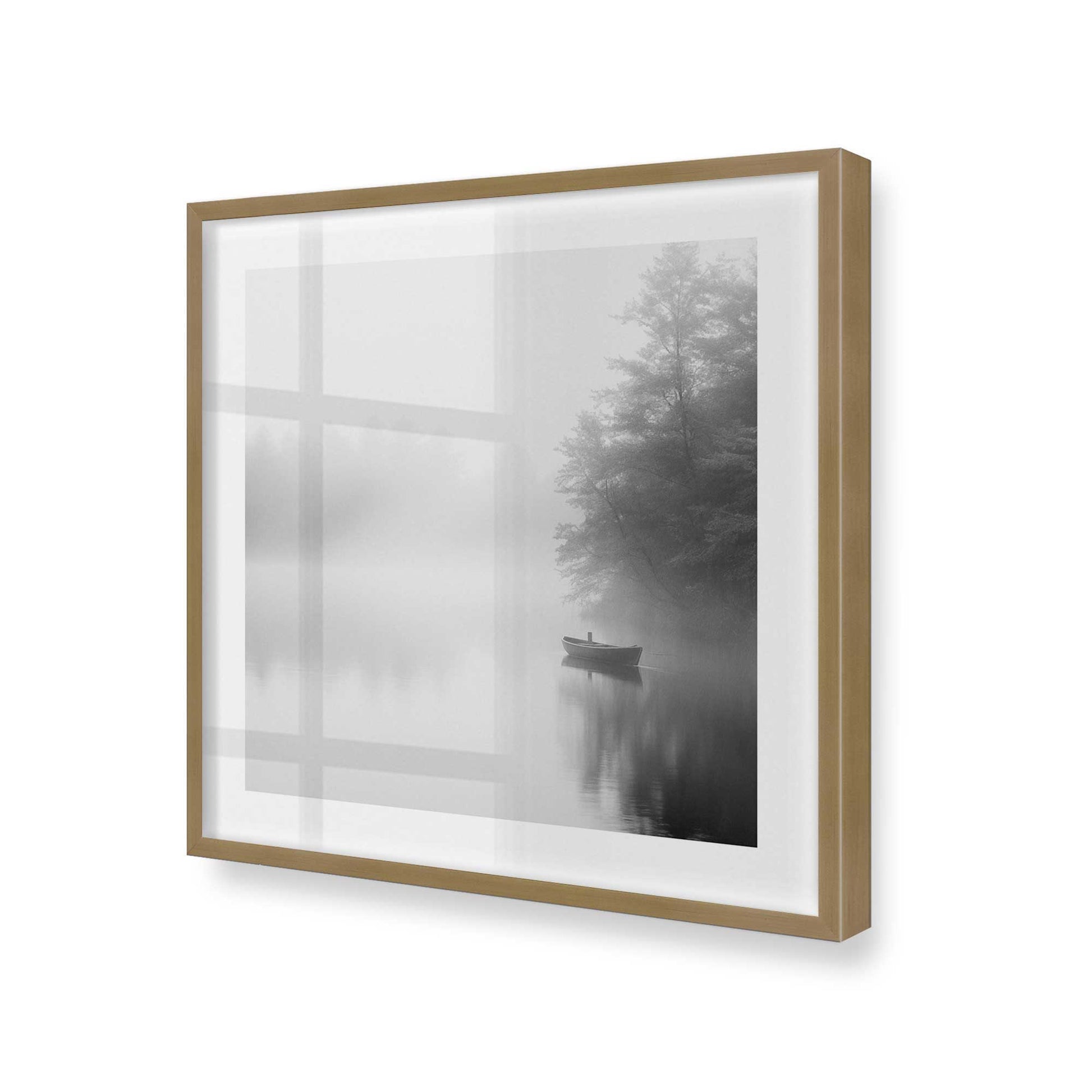 [Color:Brushed Gold], Picture of art in a Brushed Gold frame at an angle