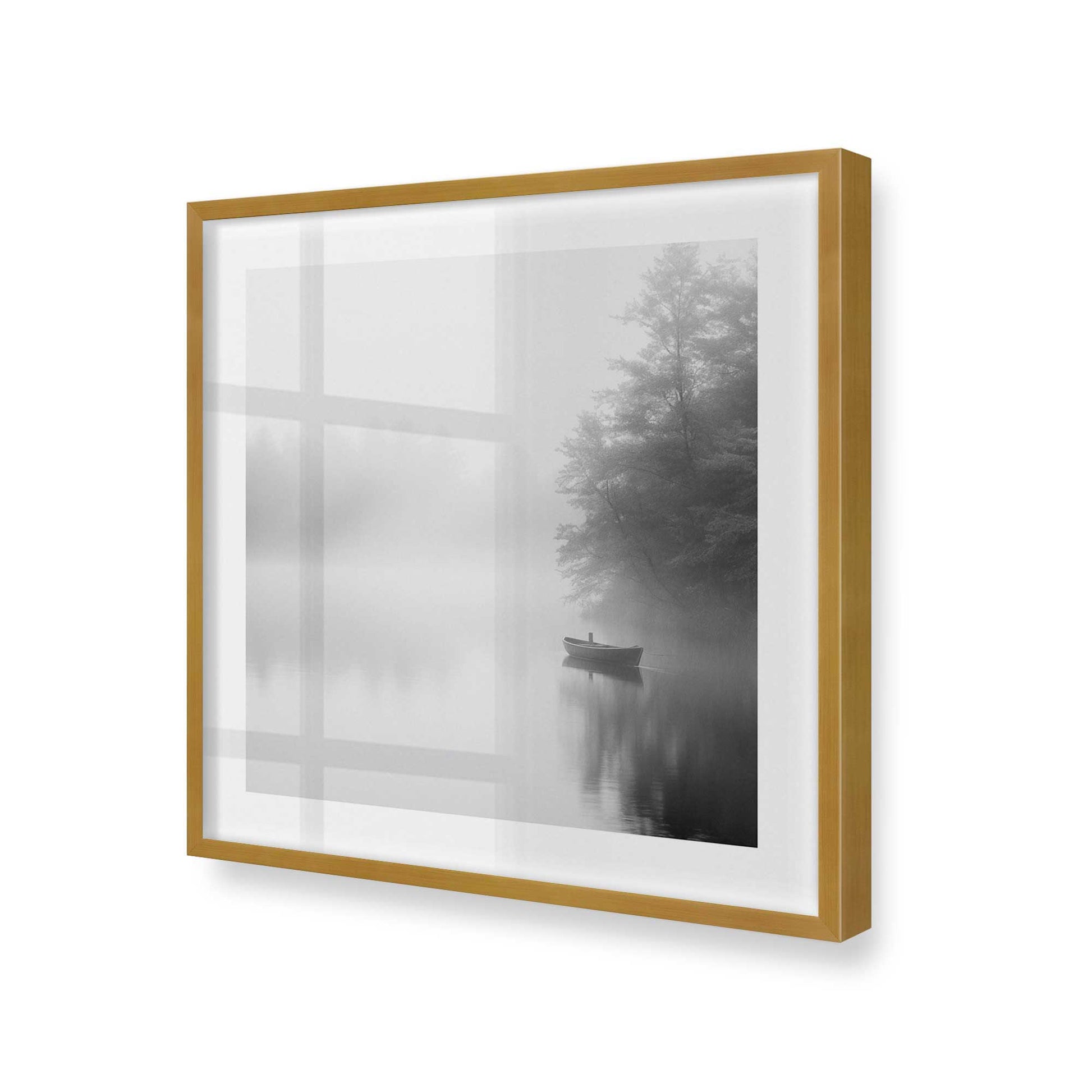 [Color:Polished Gold], Picture of art in a Polished Gold frame at an angle