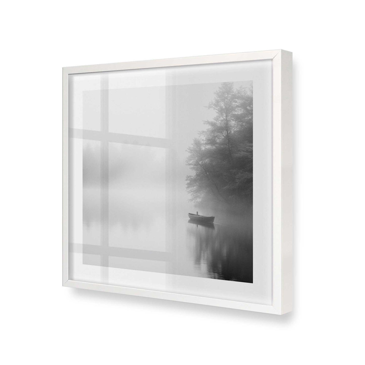 [Color:Opaque White], Picture of art in a Opaque White frame at an angle