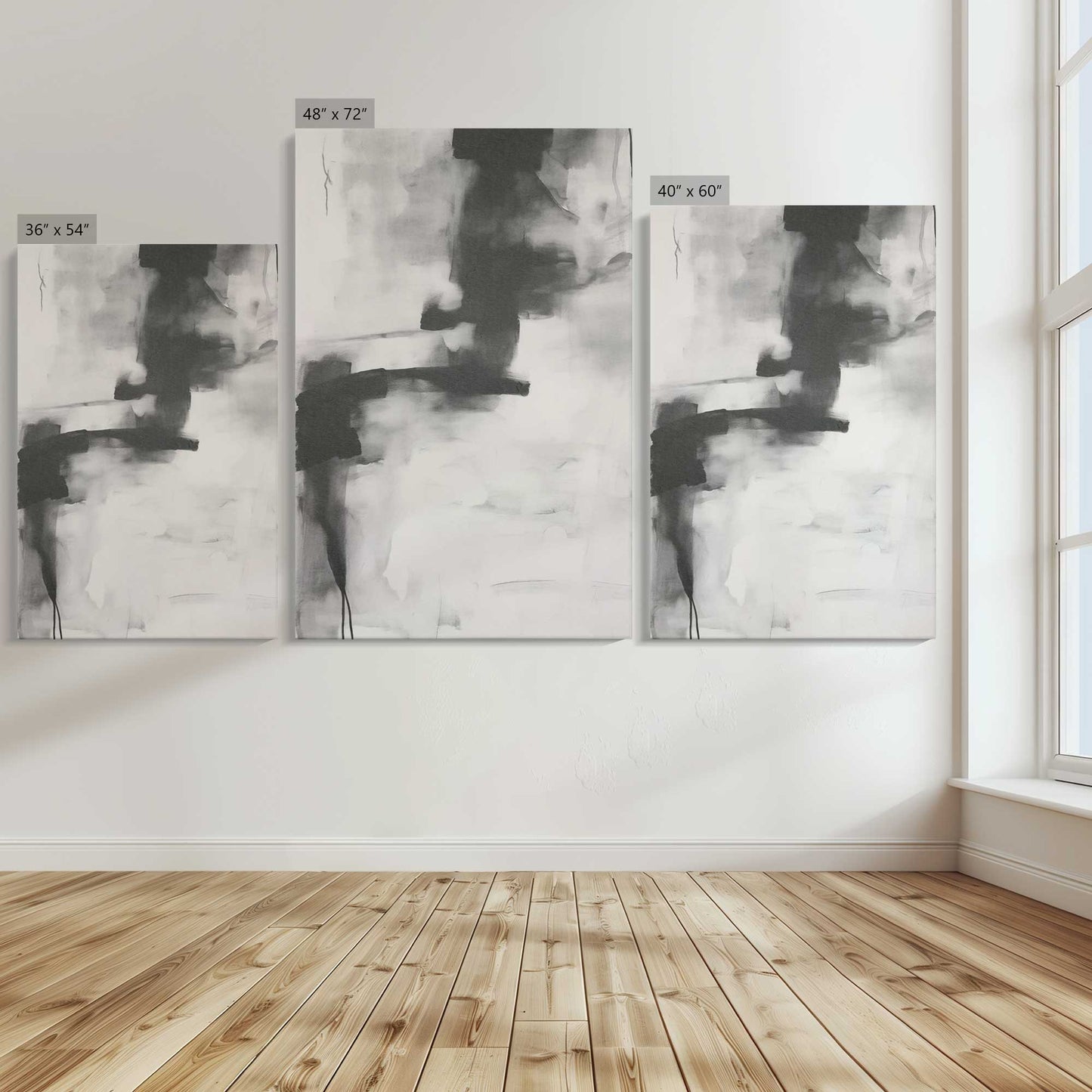 [Color:Stretched Canvas], Image showing the size comparisons