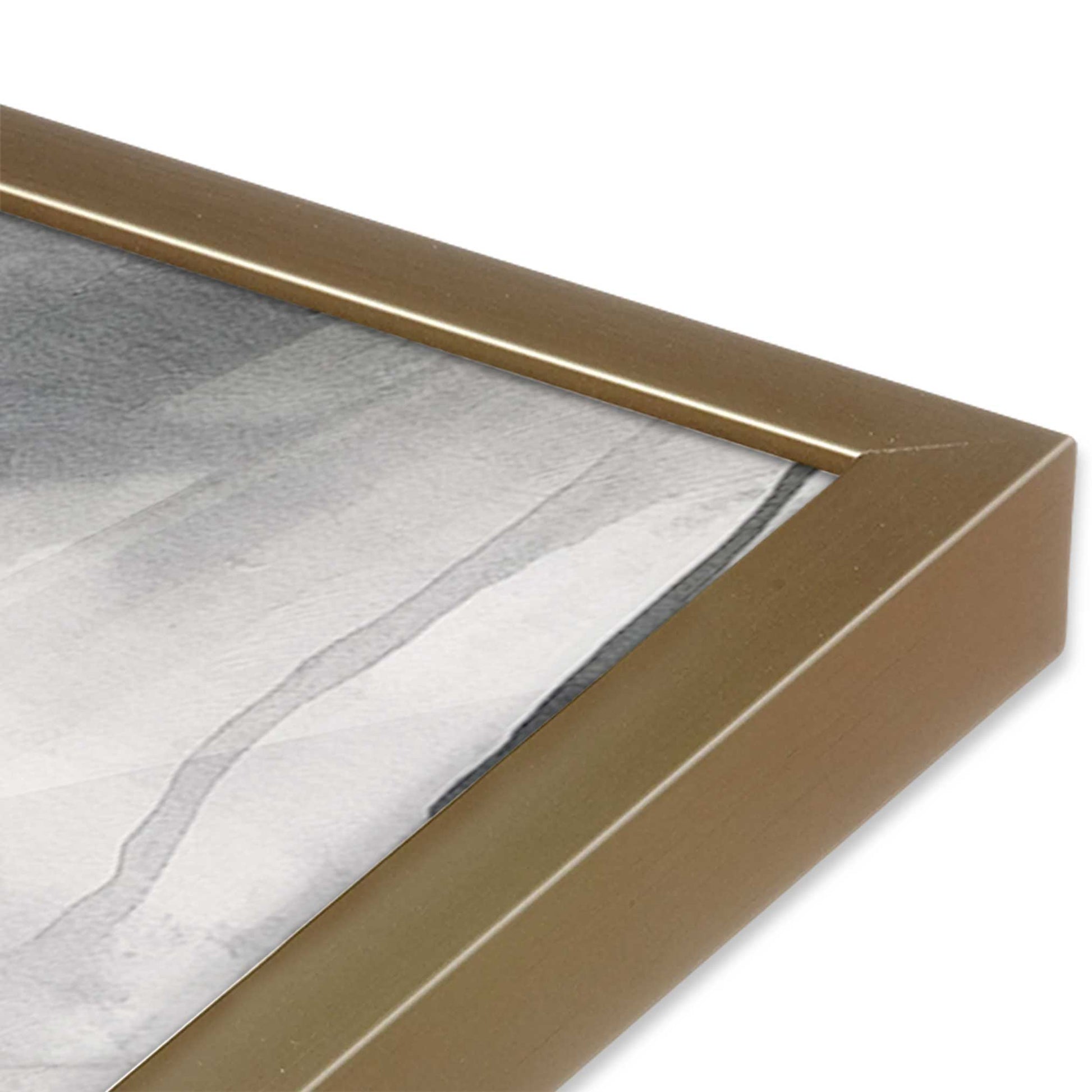 [Color:Brushed Gold], Picture of art in a Brushed Gold frame at an angle