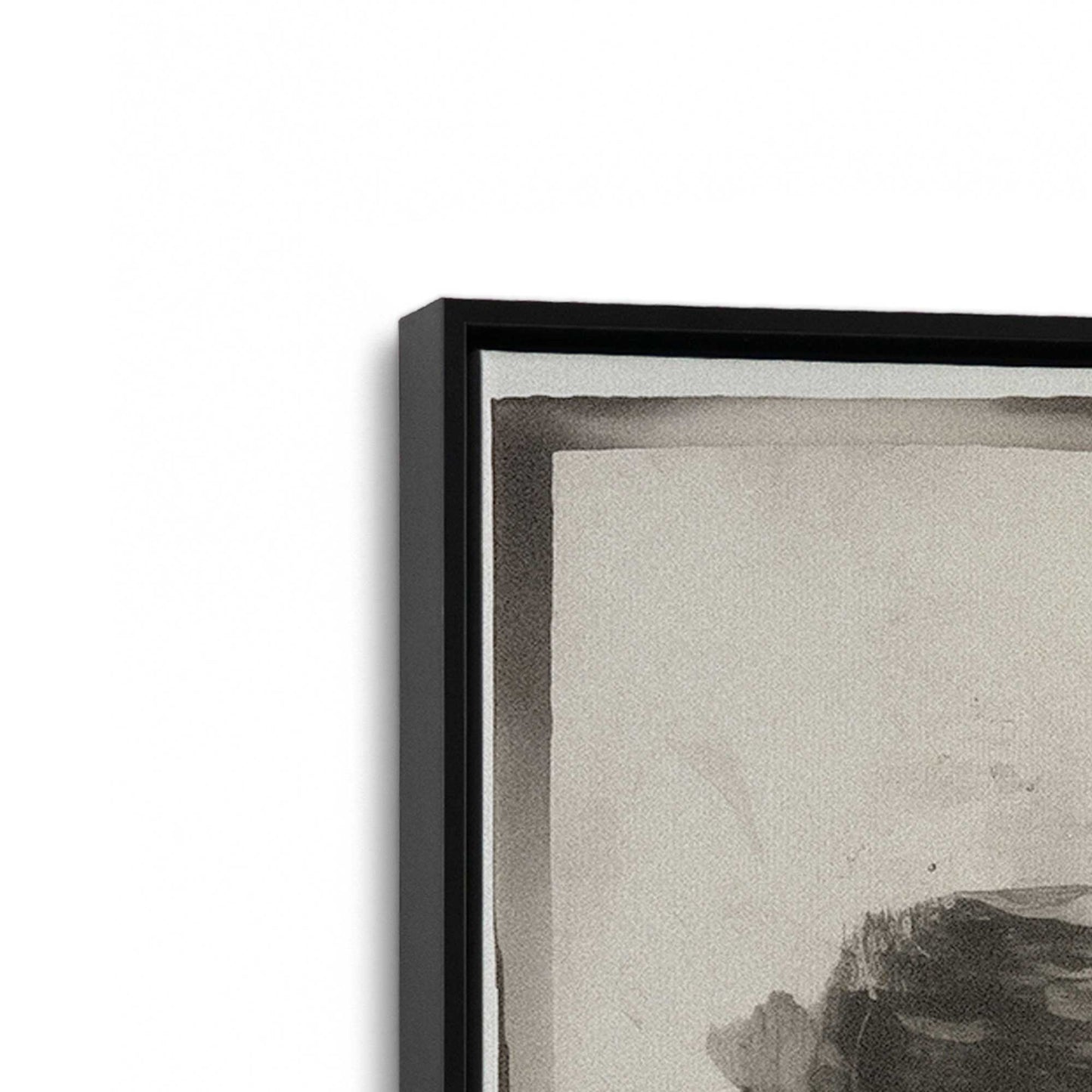 [Color:Satin Black], Picture of art in a Satin Black frame at an angle