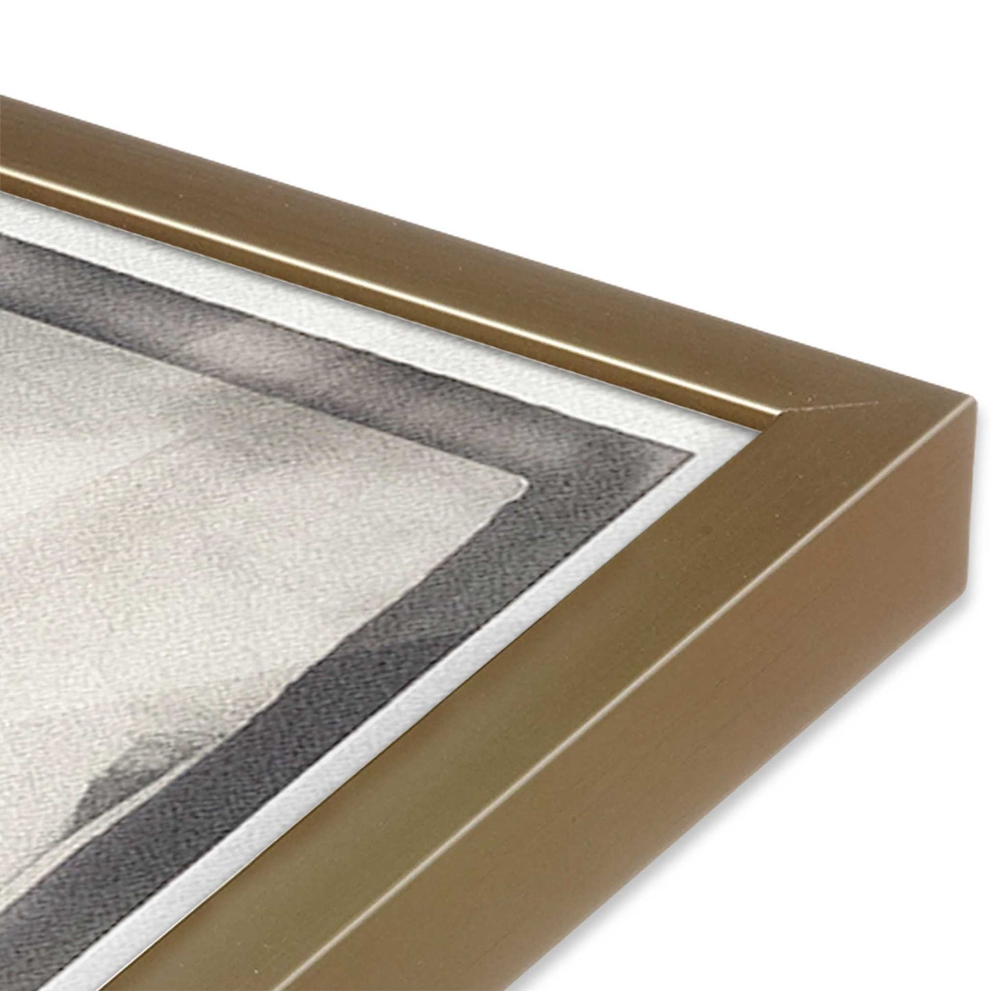 [Color:Brushed Gold], Picture of art in a Brushed Gold frame at an angle