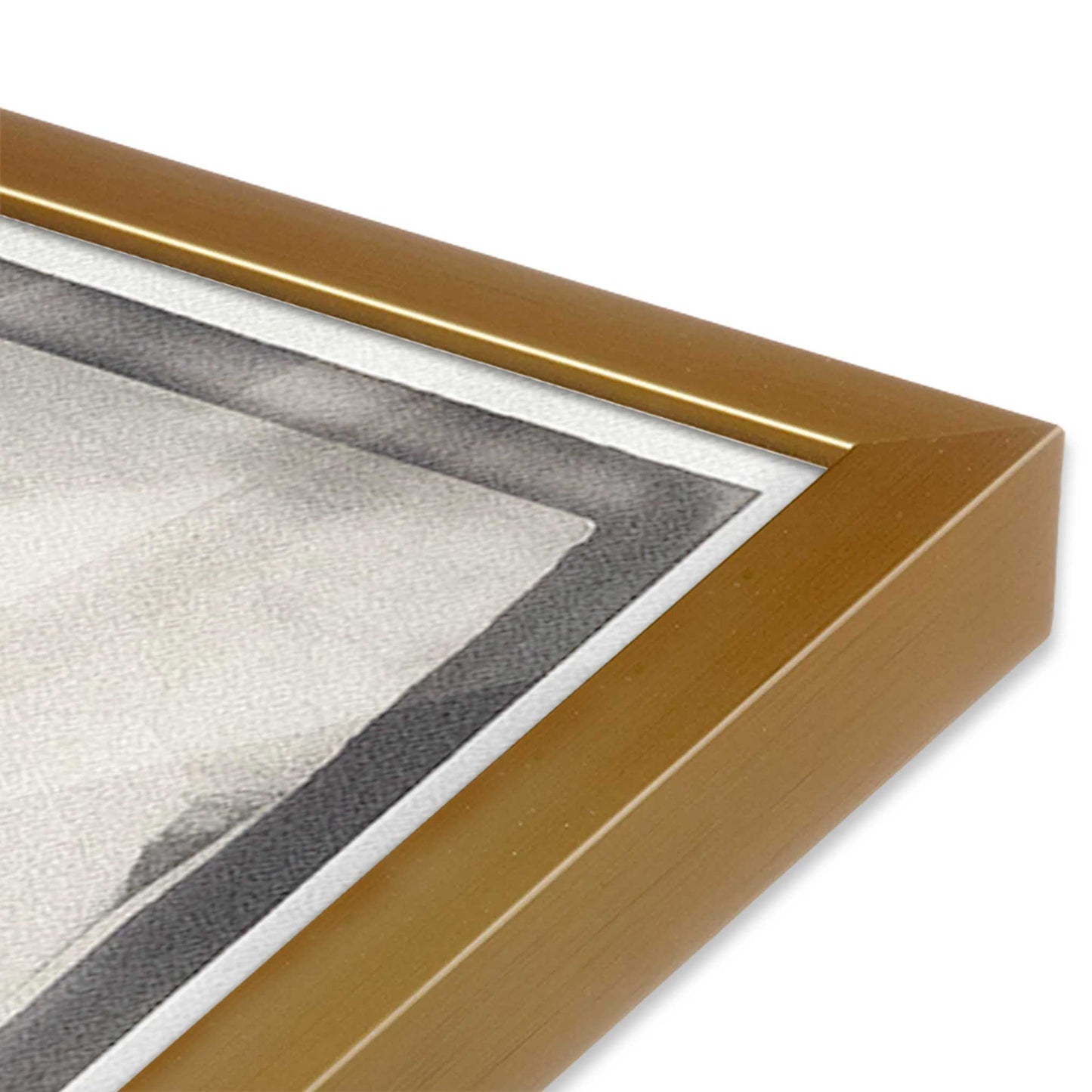 [Color:Polished Gold], Picture of art in a Polished Gold frame at an angle