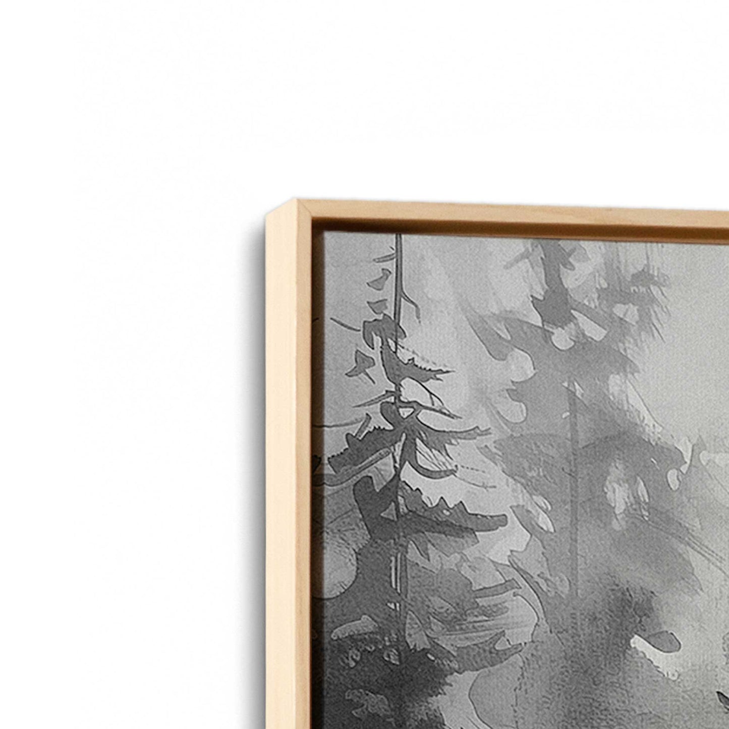 [Color:American Maple], Picture of art in a American Maple frame at an angle