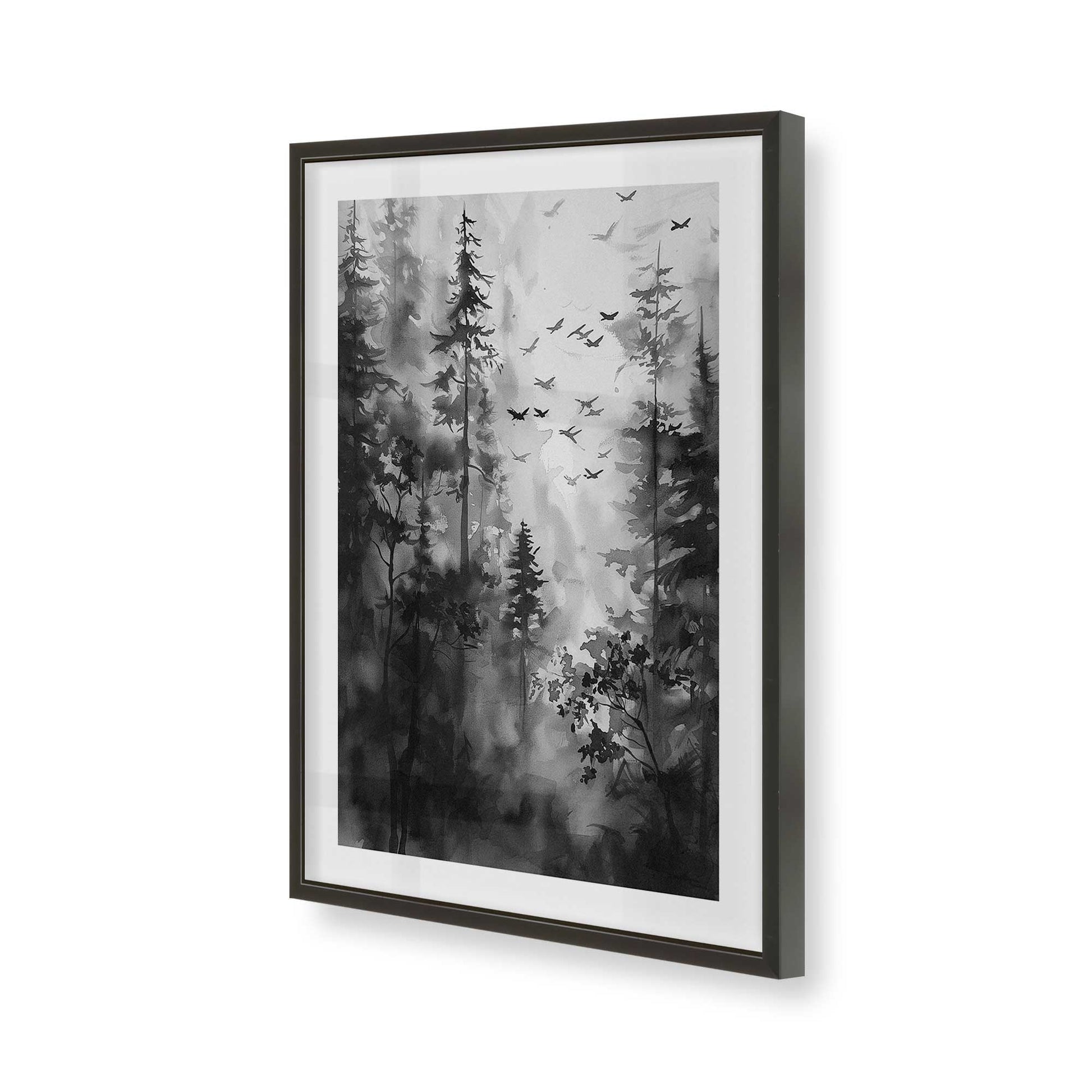 [Color:Satin Black], Picture of art in a Satin Black frame of the corner