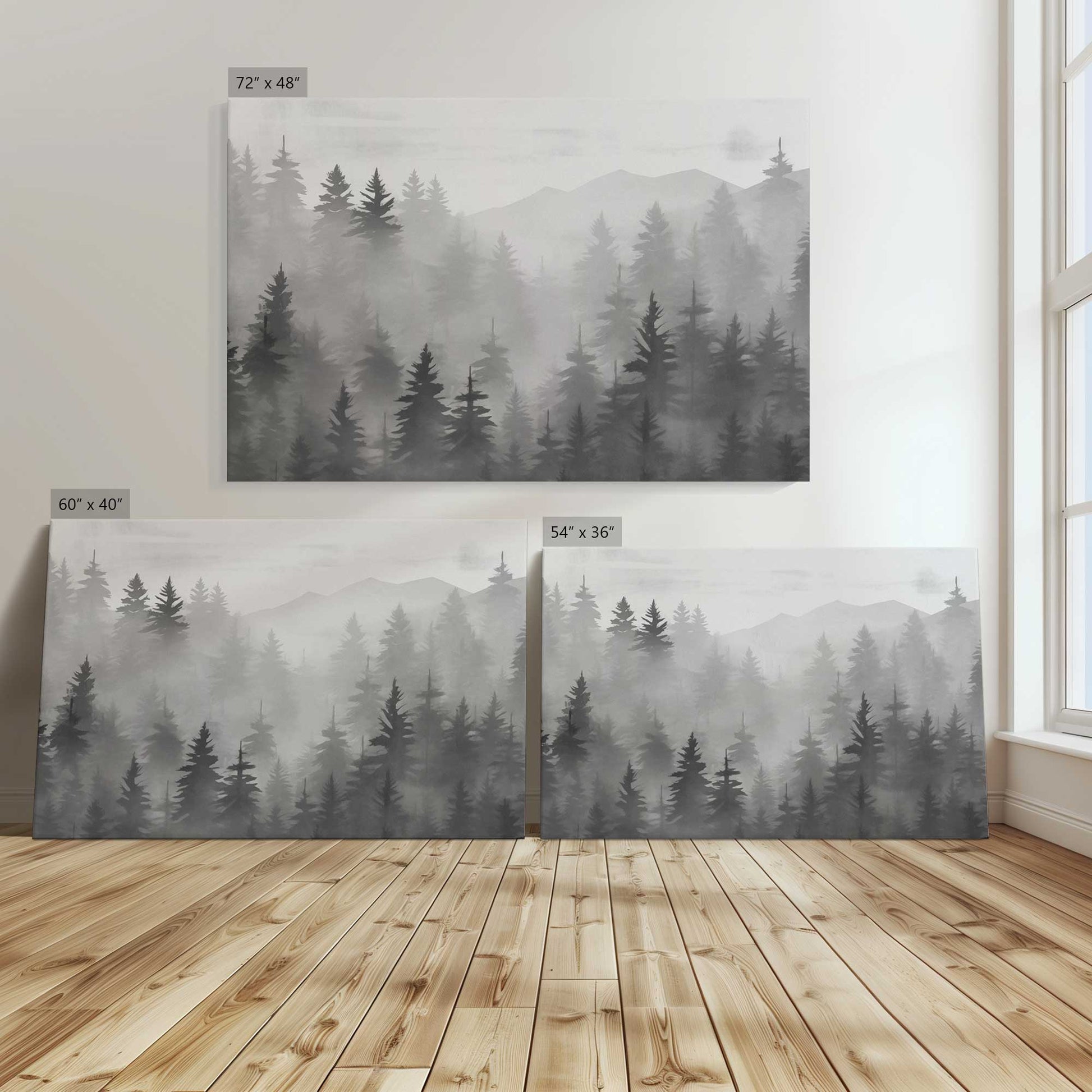 [Color:Stretched Canvas], Image showing the size comparisons