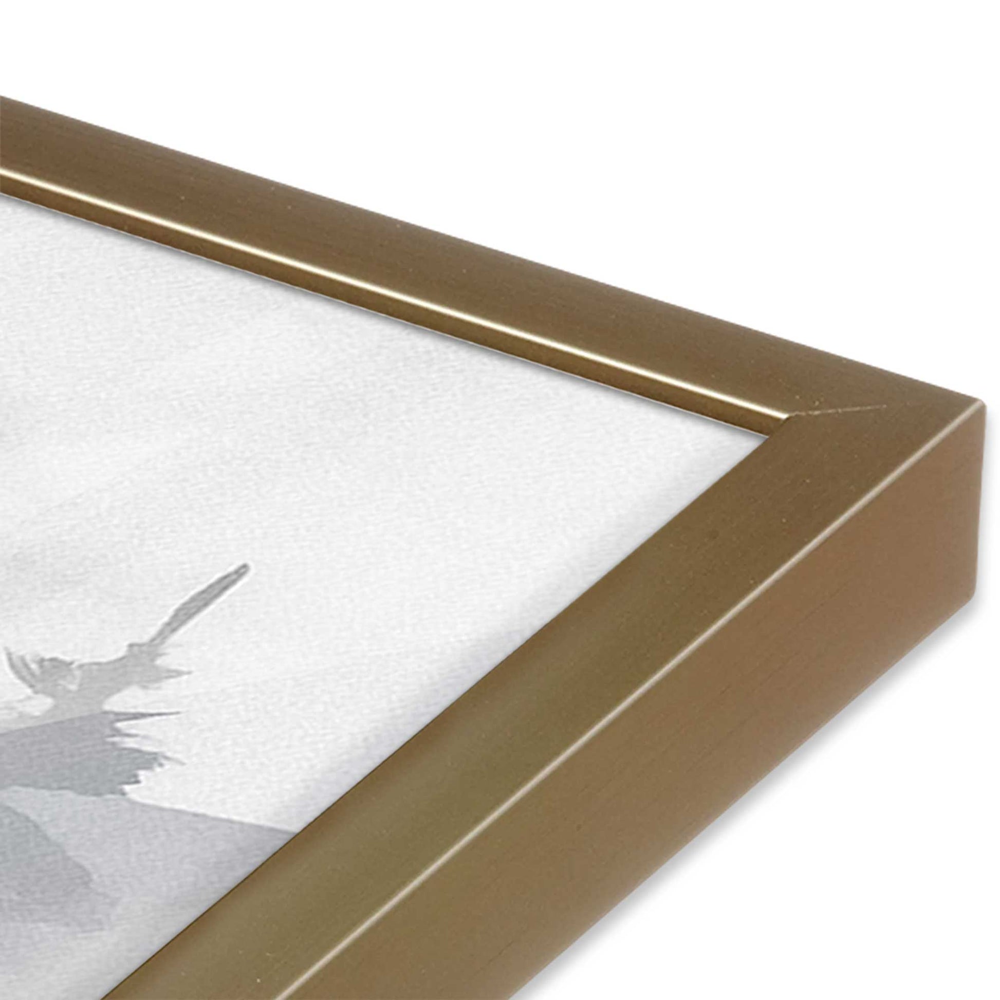 [Color:Brushed Gold], Picture of art in a Brushed Gold frame at an angle