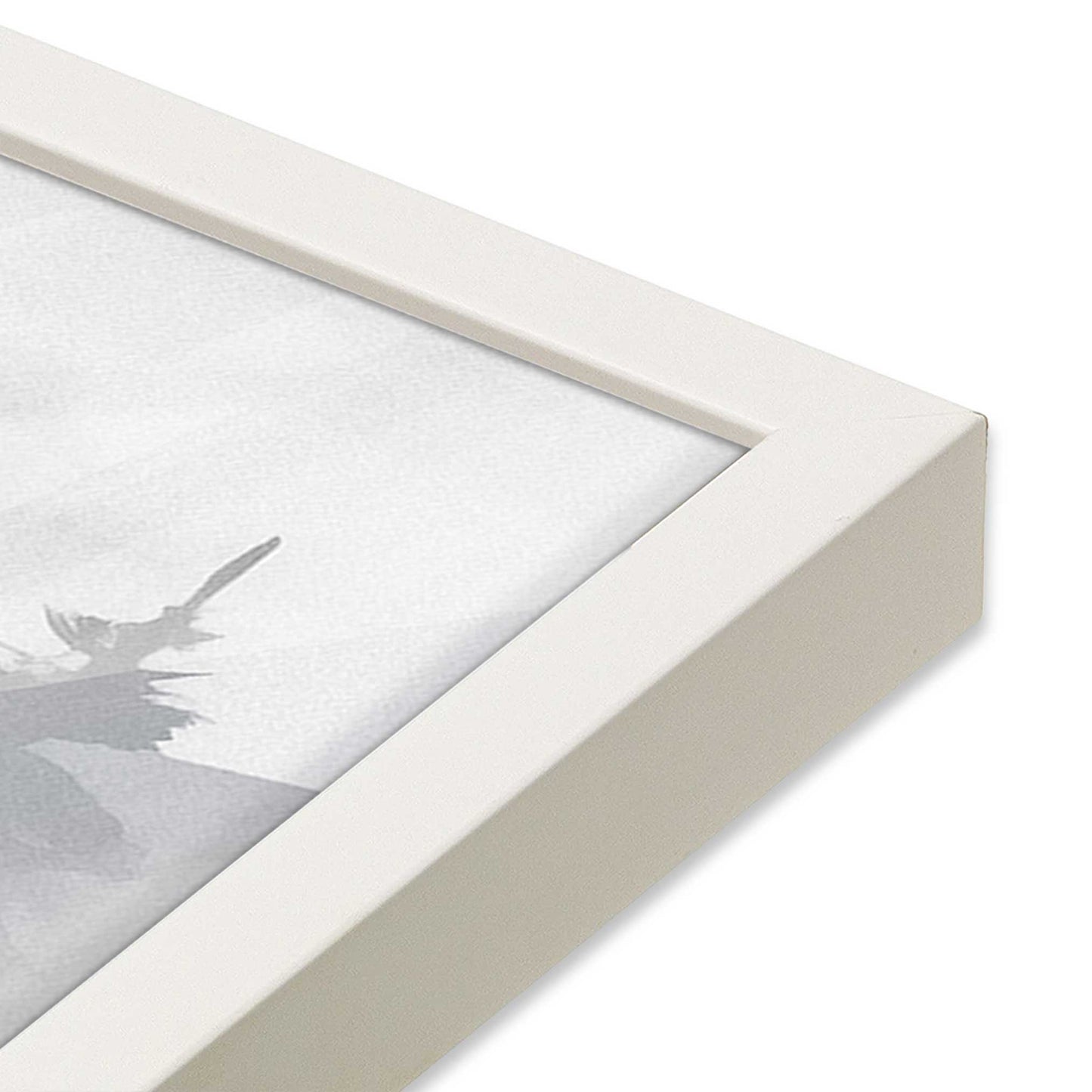 [Color:Opaque White], Picture of art in a Opaque White frame at an angle