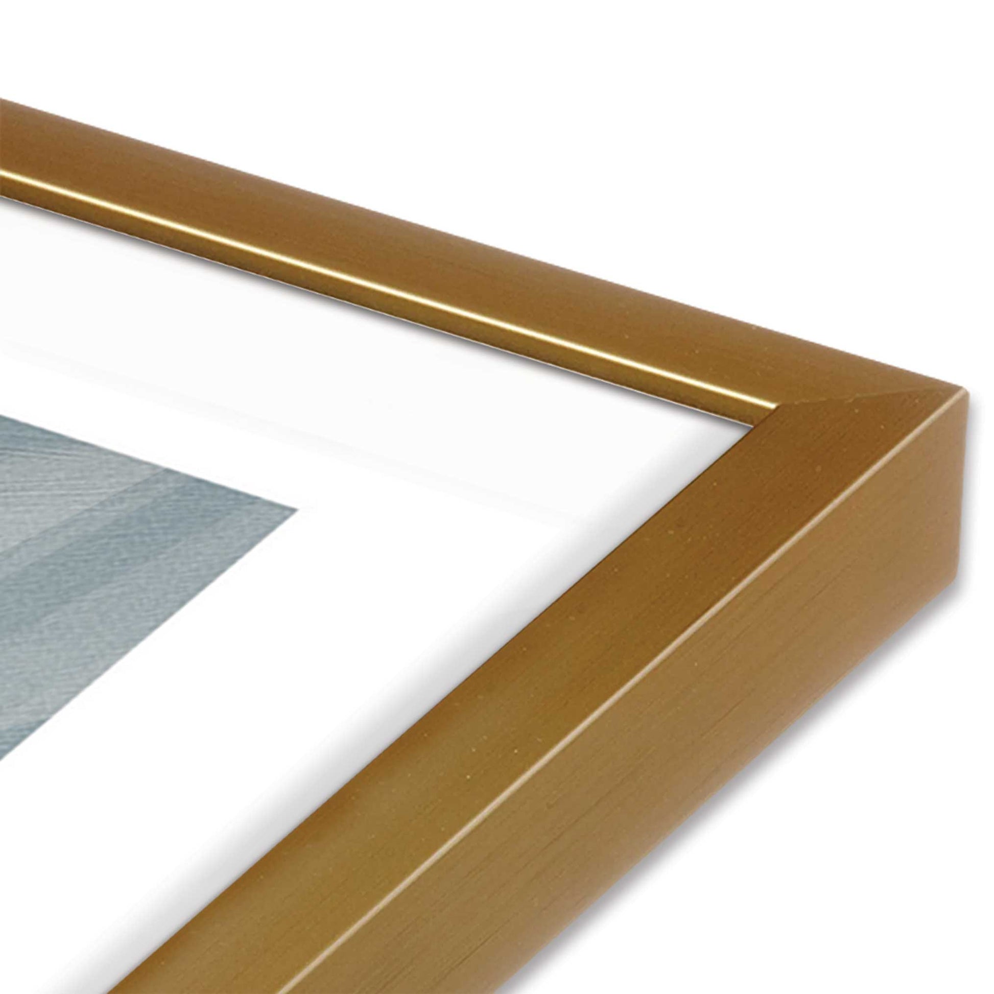 [Color:Polished Gold], Picture of art in a Polished Gold frame at an angle