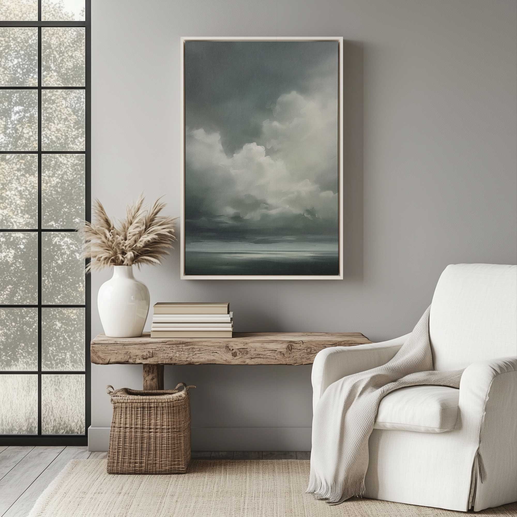 sombre skydance II print on canvas in Scandinavian style living room