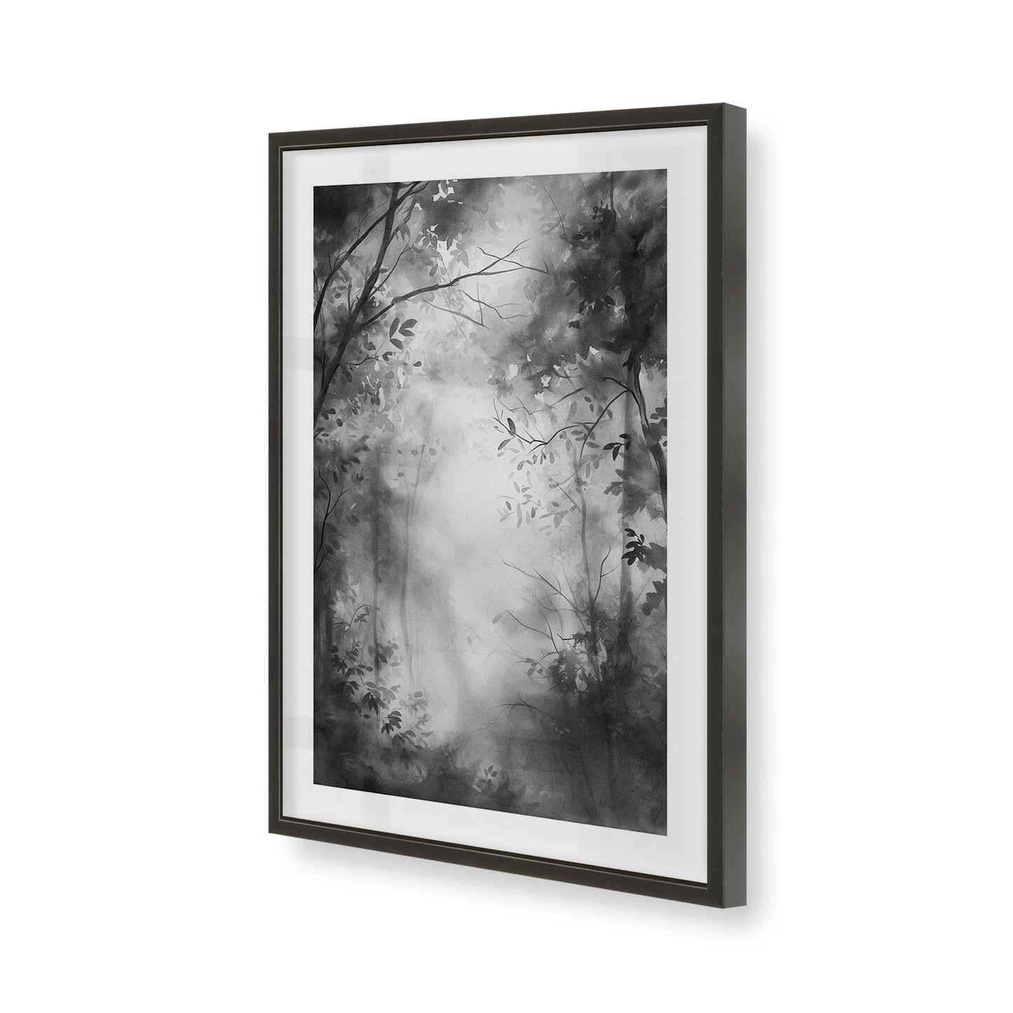 [Color:Satin Black], Picture of art in a Satin Black frame of the corner