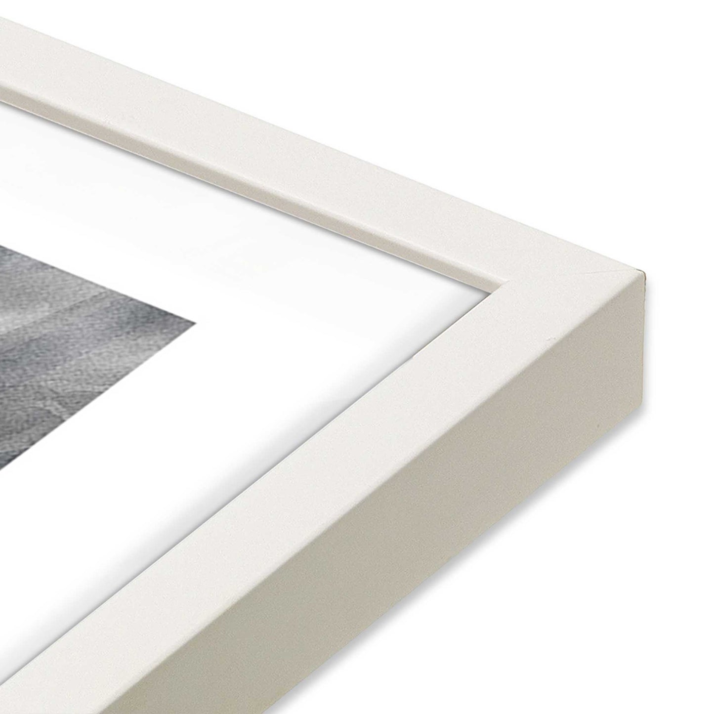 [Color:Opaque White], Picture of art in a Opaque White frame at an angle