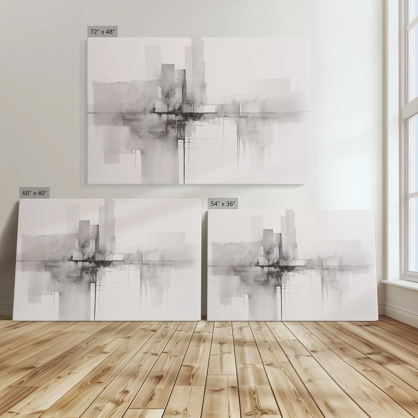 [Color:Stretched Canvas], Image showing the size comparisons