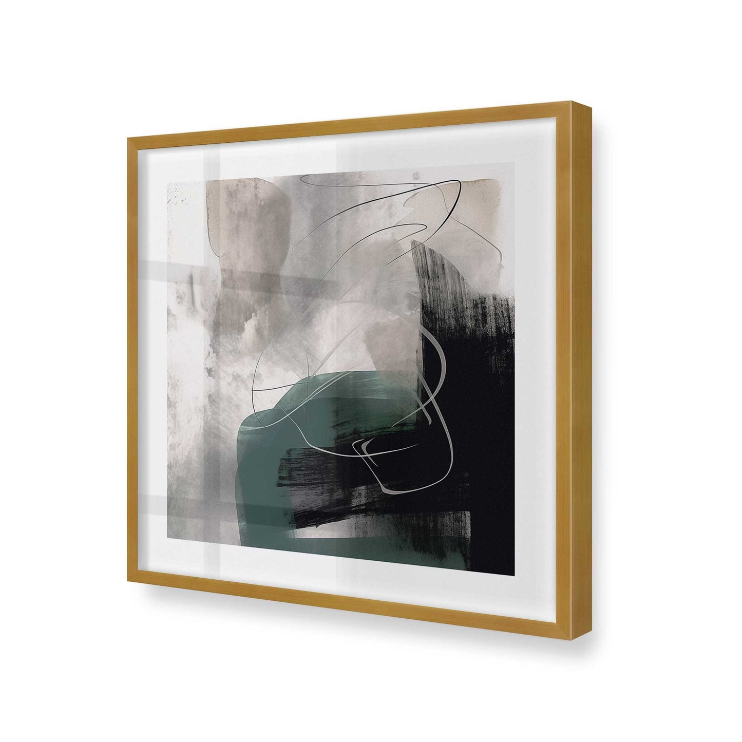 [Color:Polished Gold], Picture of art in a Polished Gold frame at an angle