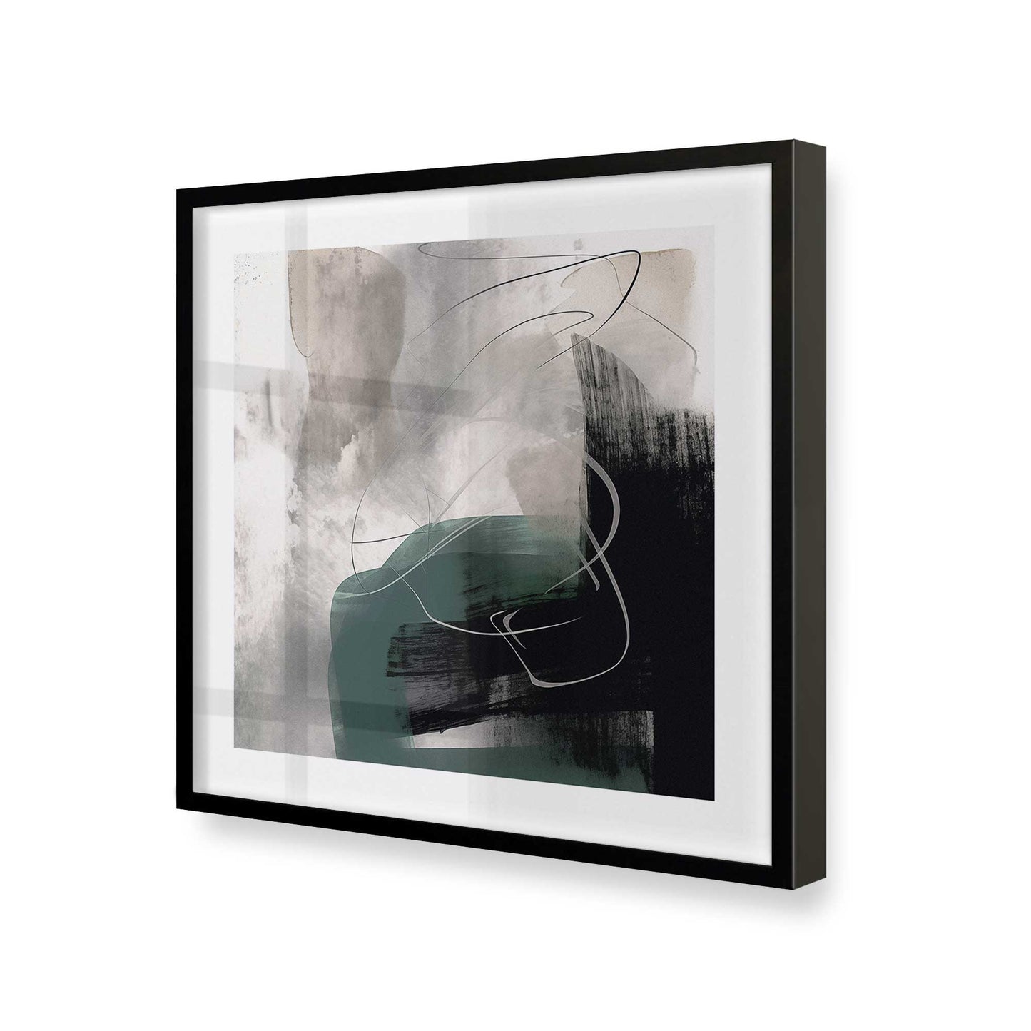 [Color:Satin Black], Picture of art in a Satin Black frame at an angle