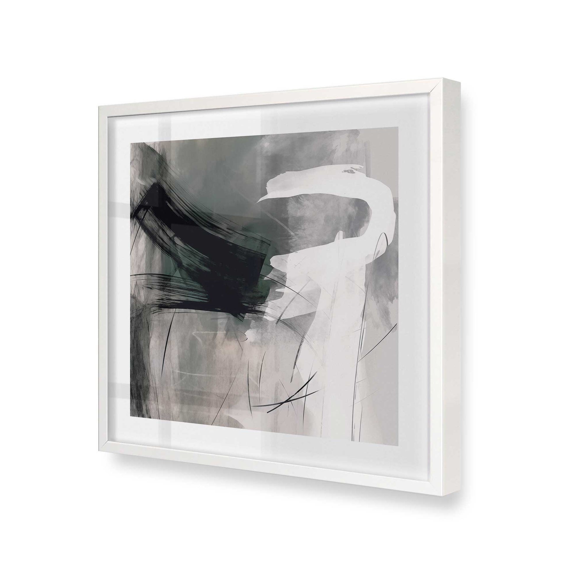 [Color:Opaque White], Picture of art in a Opaque White frame at an angle