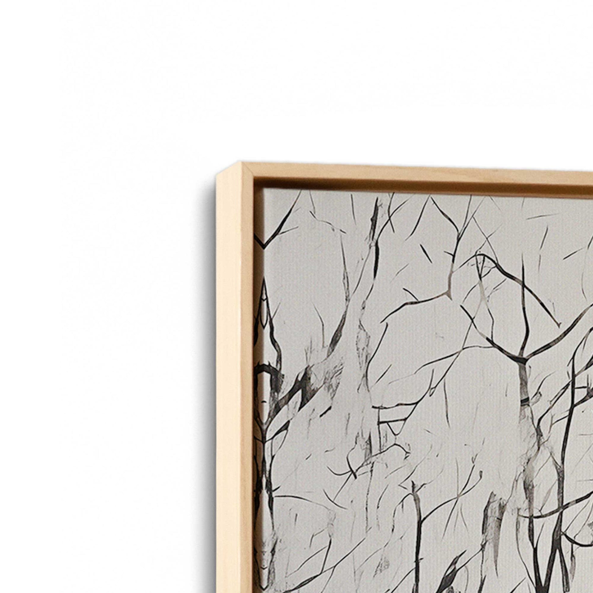 [Color:American Maple], Picture of art in a American Maple frame at an angle