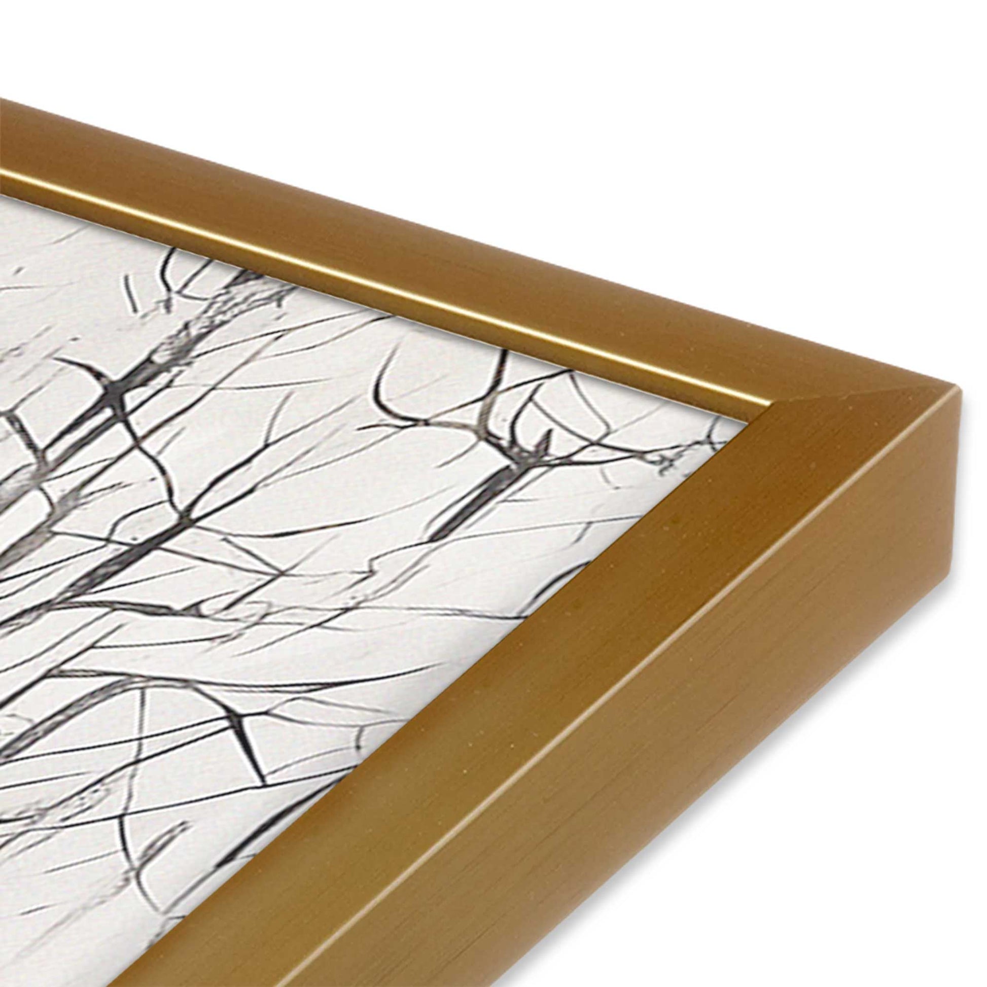 [Color:Polished Gold], Picture of art in a Polished Gold frame at an angle