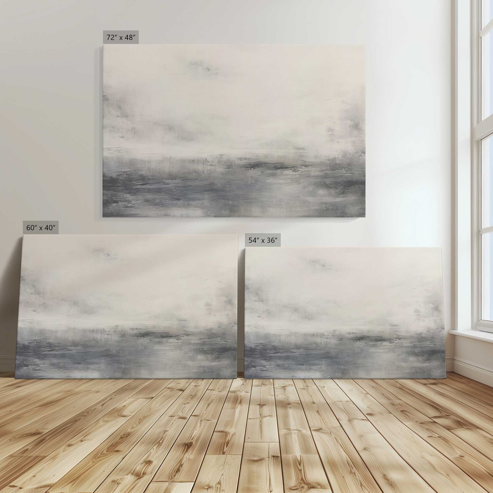 [Color:Stretched Canvas], Image showing the size comparisons