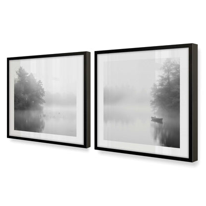 [Color:Satin Black], Picture of art in a Satin Black frame at an angle