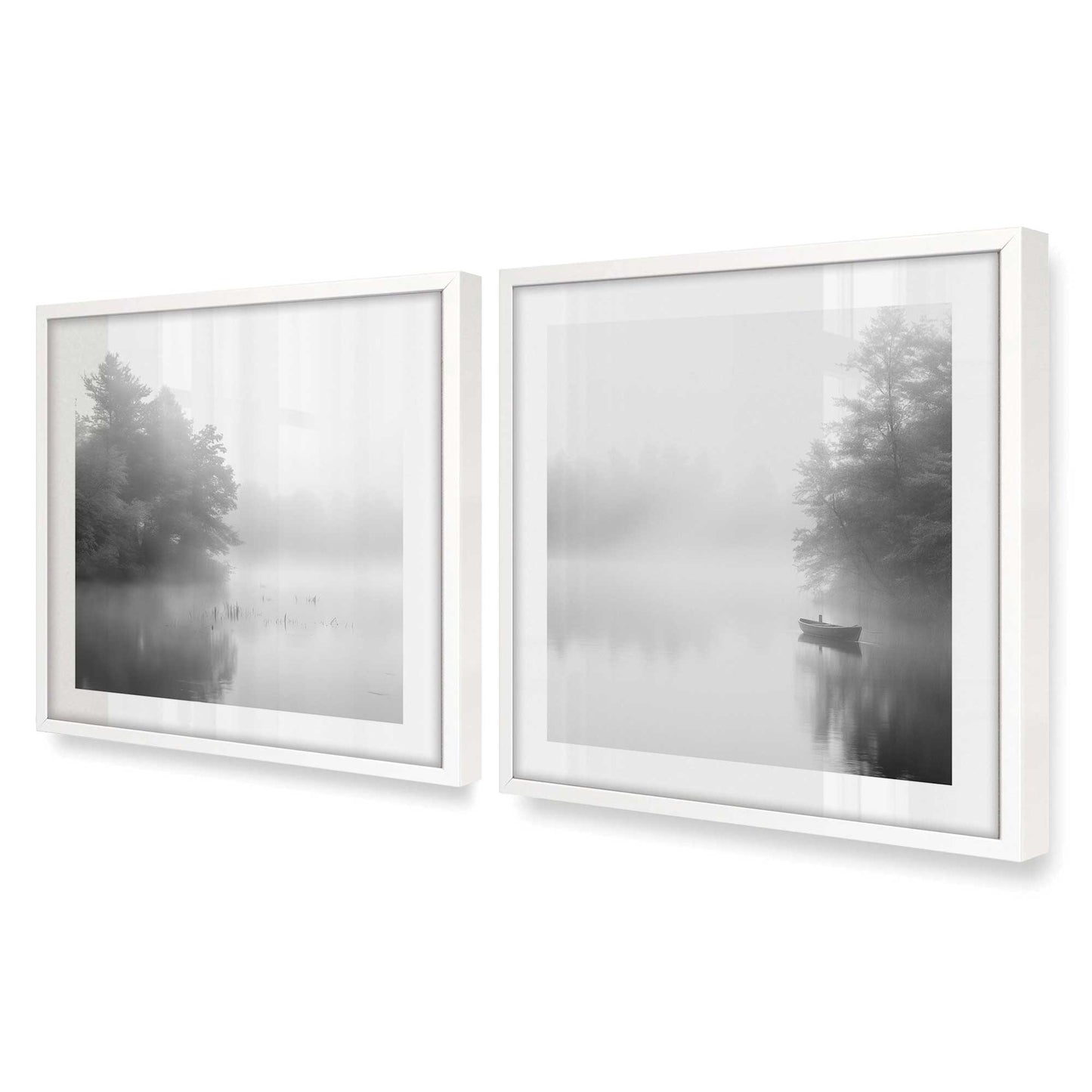 [Color:Opaque White], Picture of art in a Opaque White frame at an angle