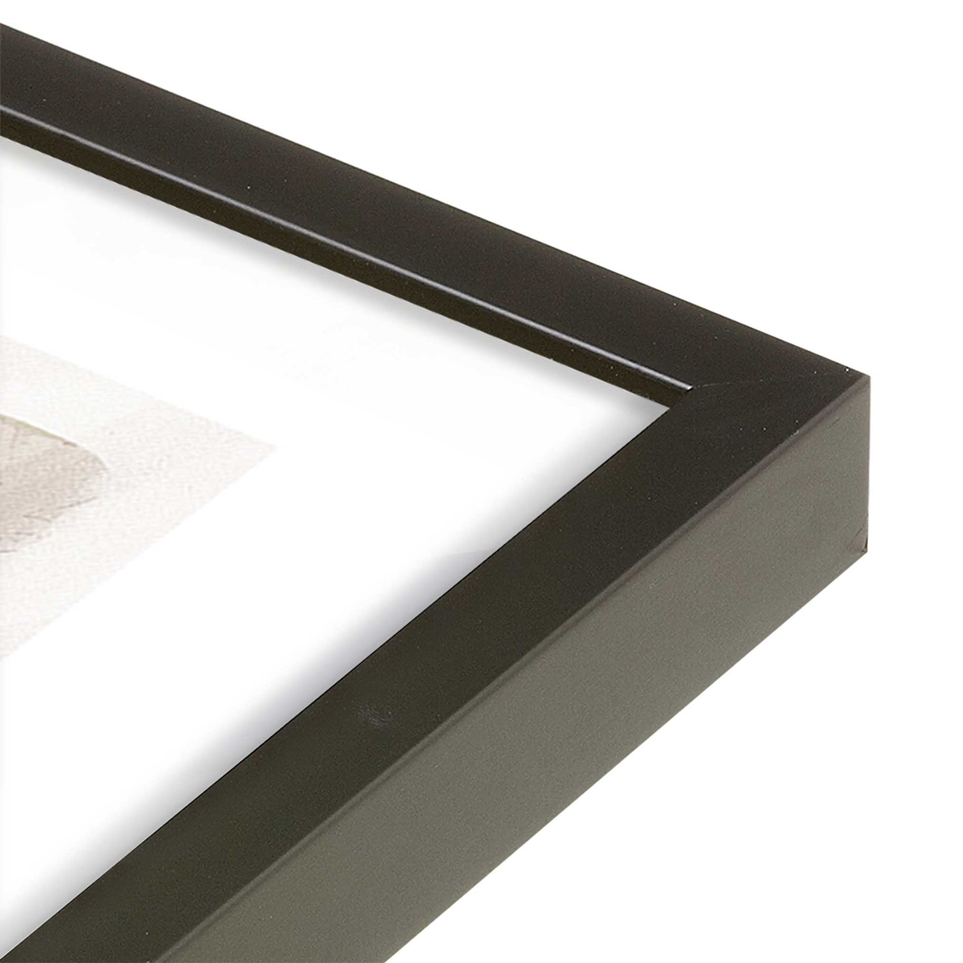 [Color:Satin Black], Picture of art in a Satin Black frame of the corner