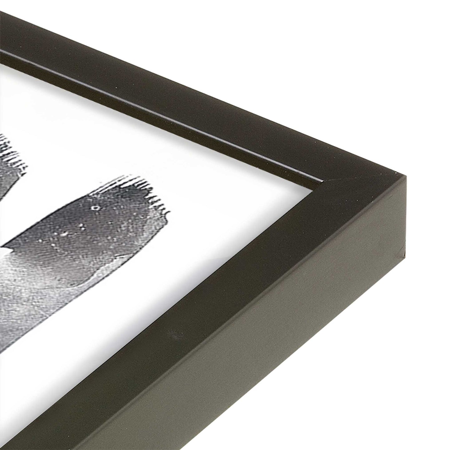 [Color:Satin Black], Picture of art in a Satin Black frame of the corner