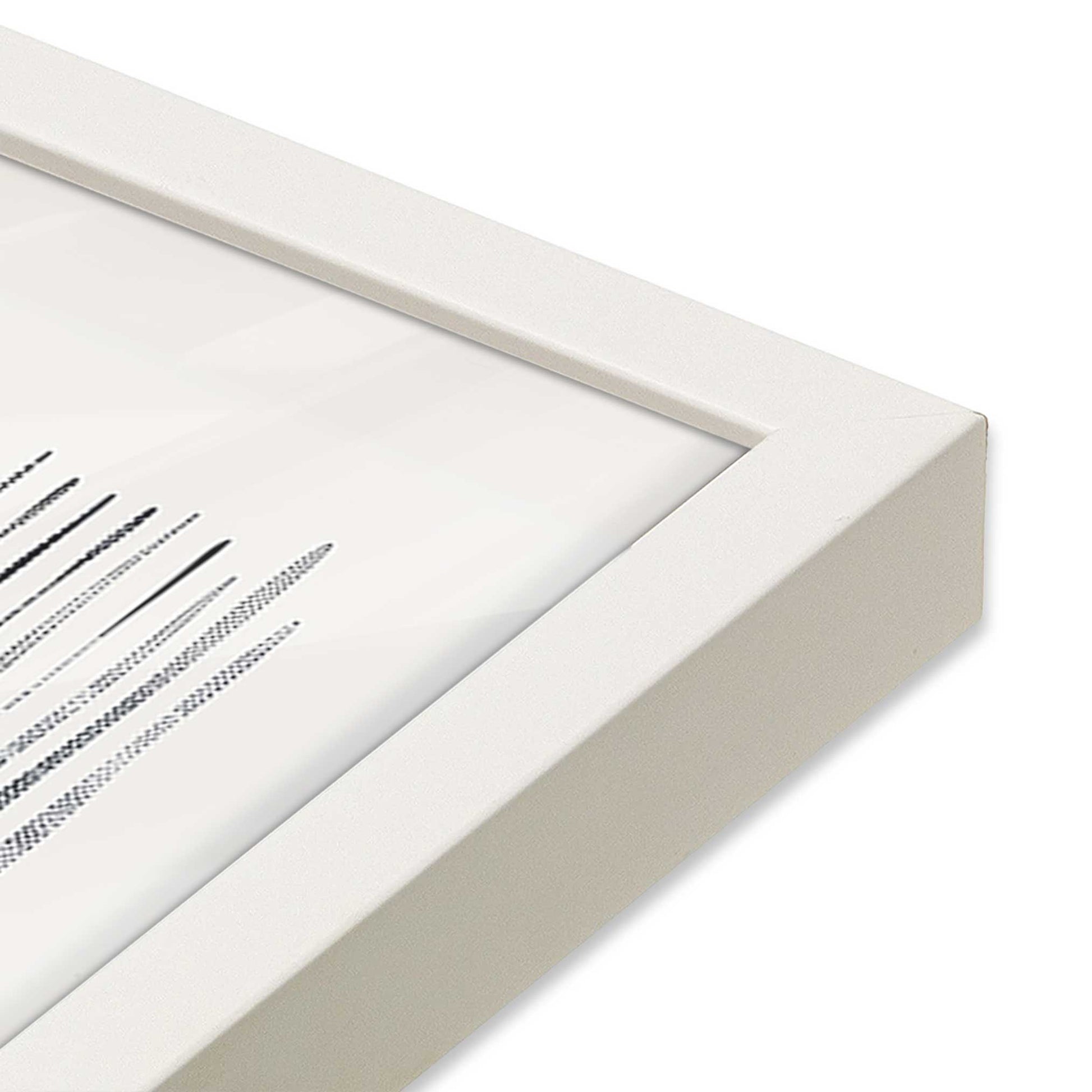 [Color:Opaque White], Picture of art in a Opaque White frame at an angle