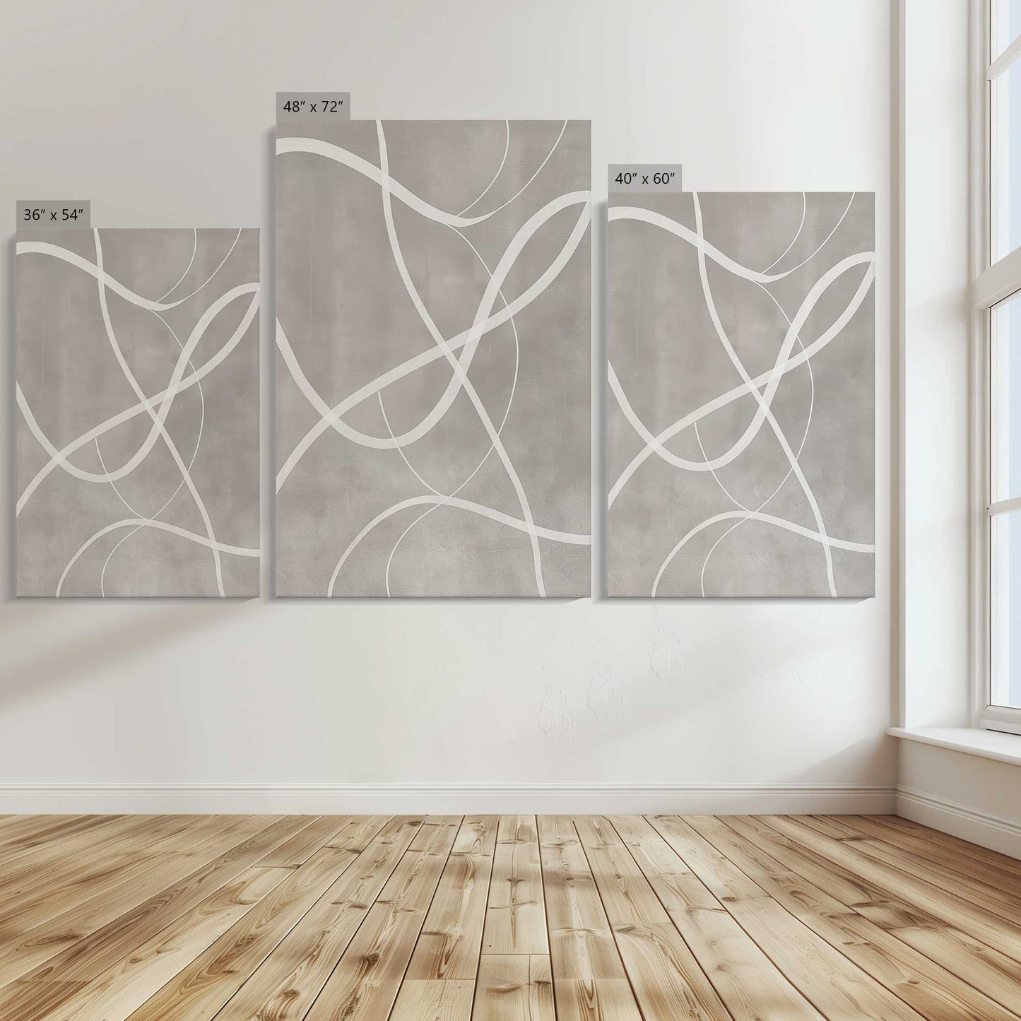 [Color:Stretched Canvas], Image showing the size comparisons