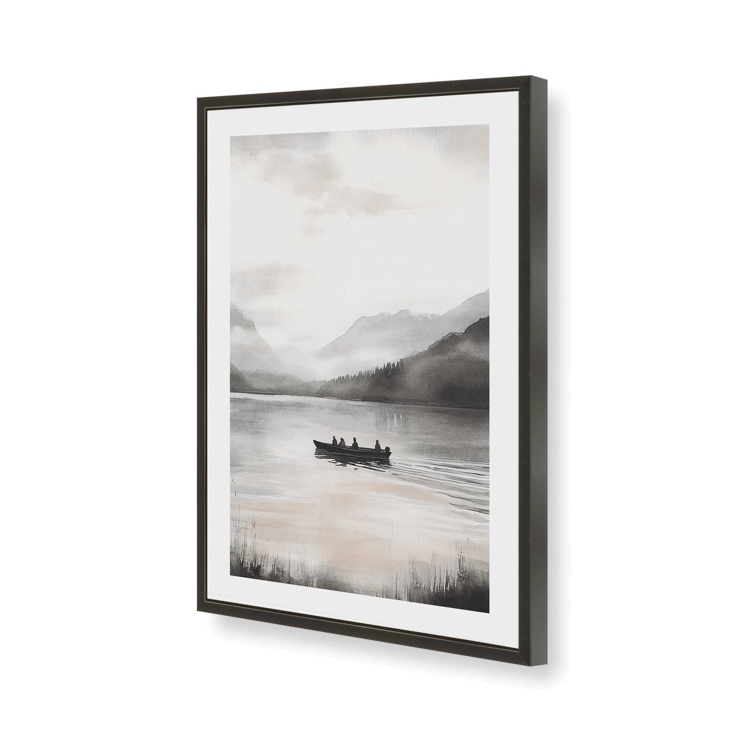 [Color:Satin Black], Picture of art in a Satin Black frame of the corner
