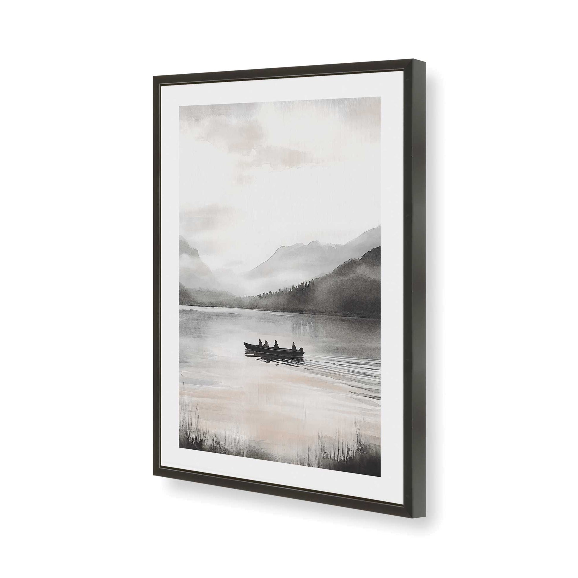 [Color:Satin Black], Picture of art in a Satin Black frame of the corner