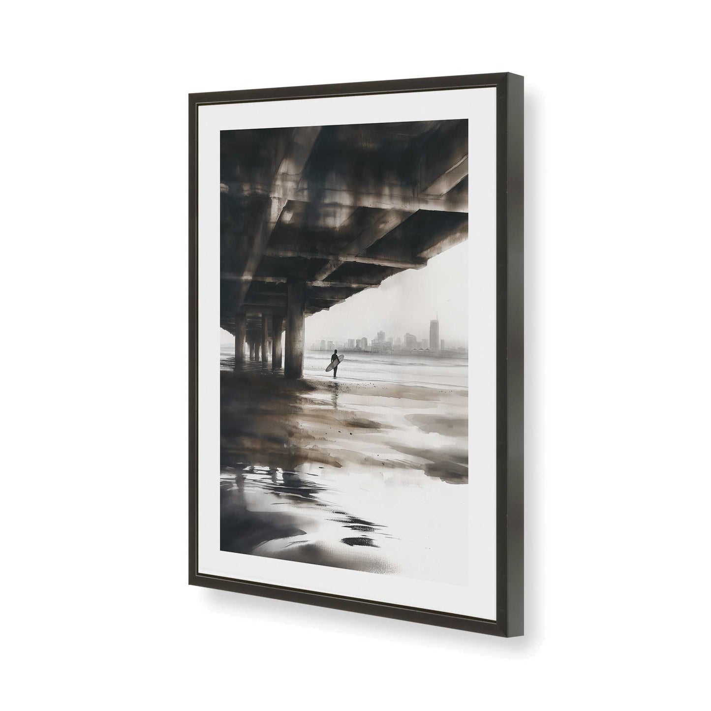 [Color:Satin Black], Picture of art in a Satin Black frame of the corner
