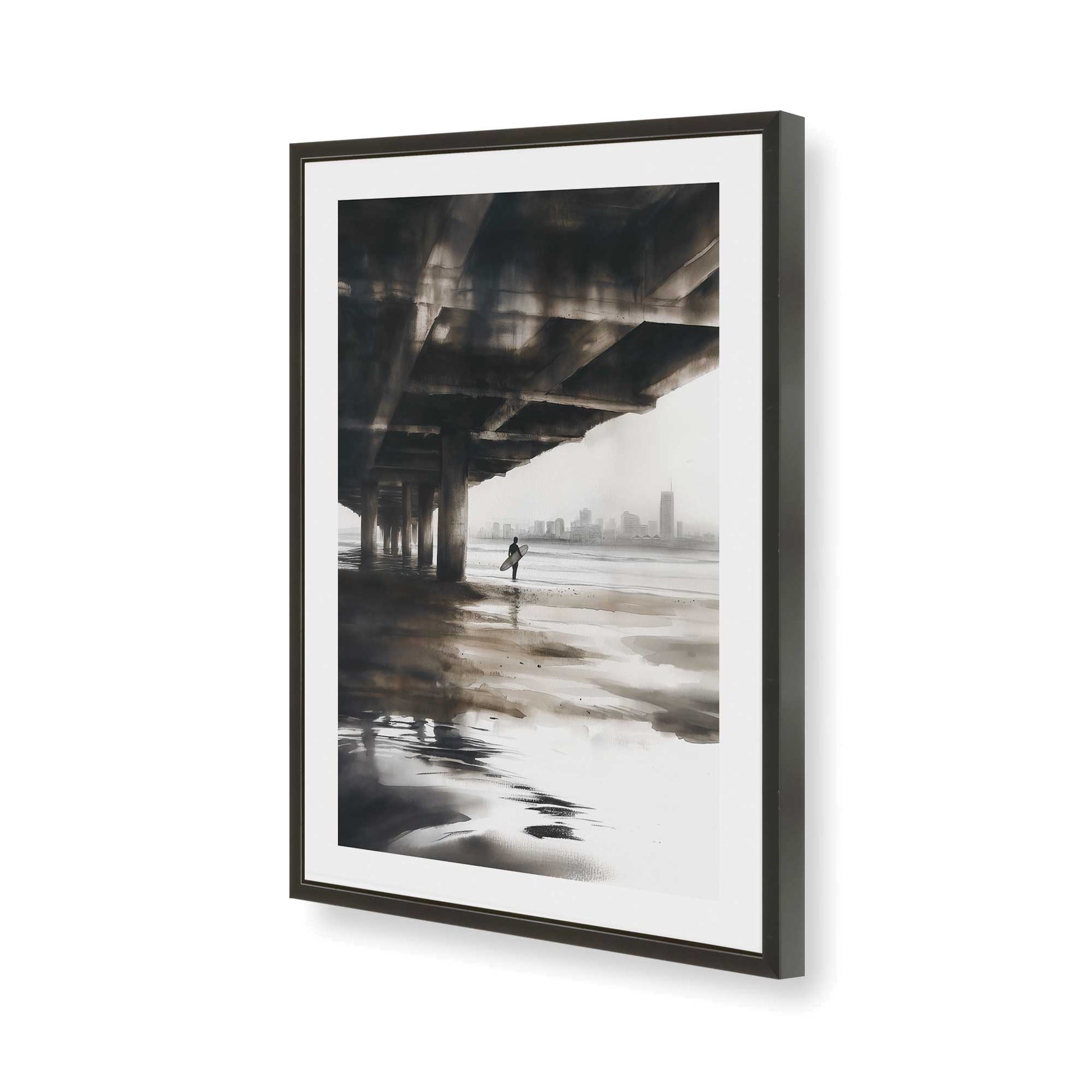 [Color:Satin Black], Picture of art in a Satin Black frame of the corner