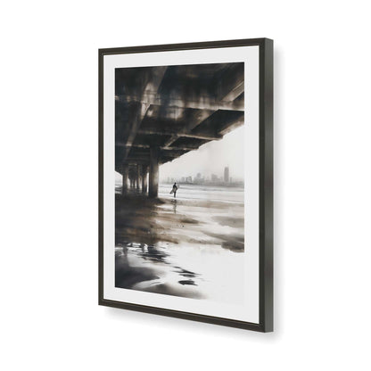 [Color:Satin Black], Picture of art in a Satin Black frame of the corner