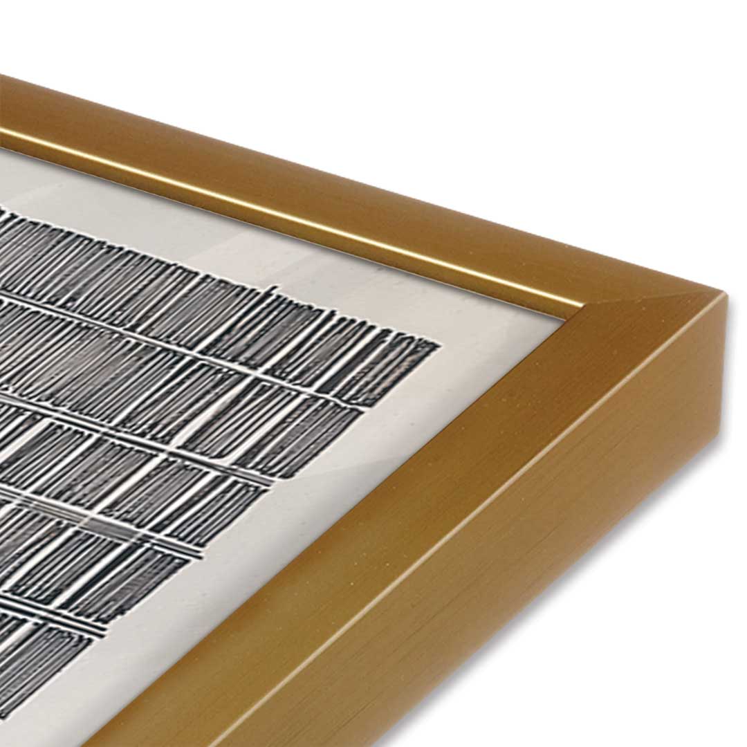 [Color:Polished Gold], Picture of art in a Polished Gold frame at an angle