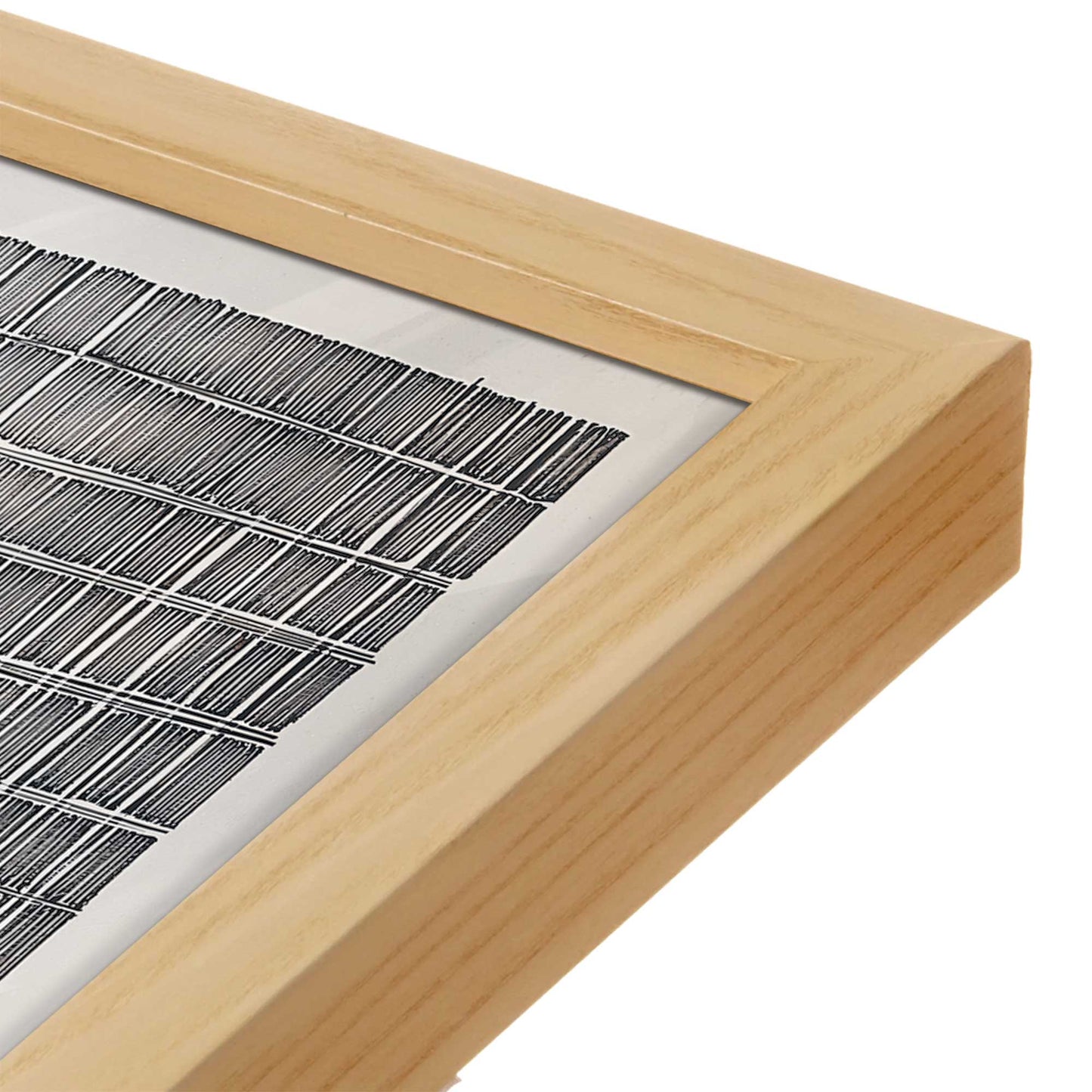 [Color:American Maple], Picture of art in a American Maple frame at an angle