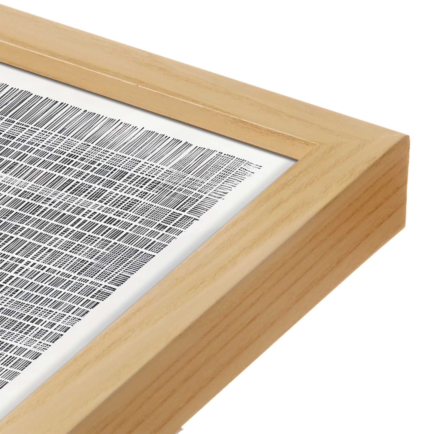 [Color:American Maple], Picture of art in a American Maple frame at an angle