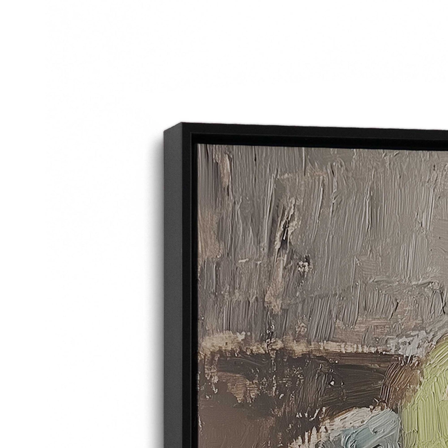 [Color:Satin Black], Picture of art in a Satin Black frame at an angle