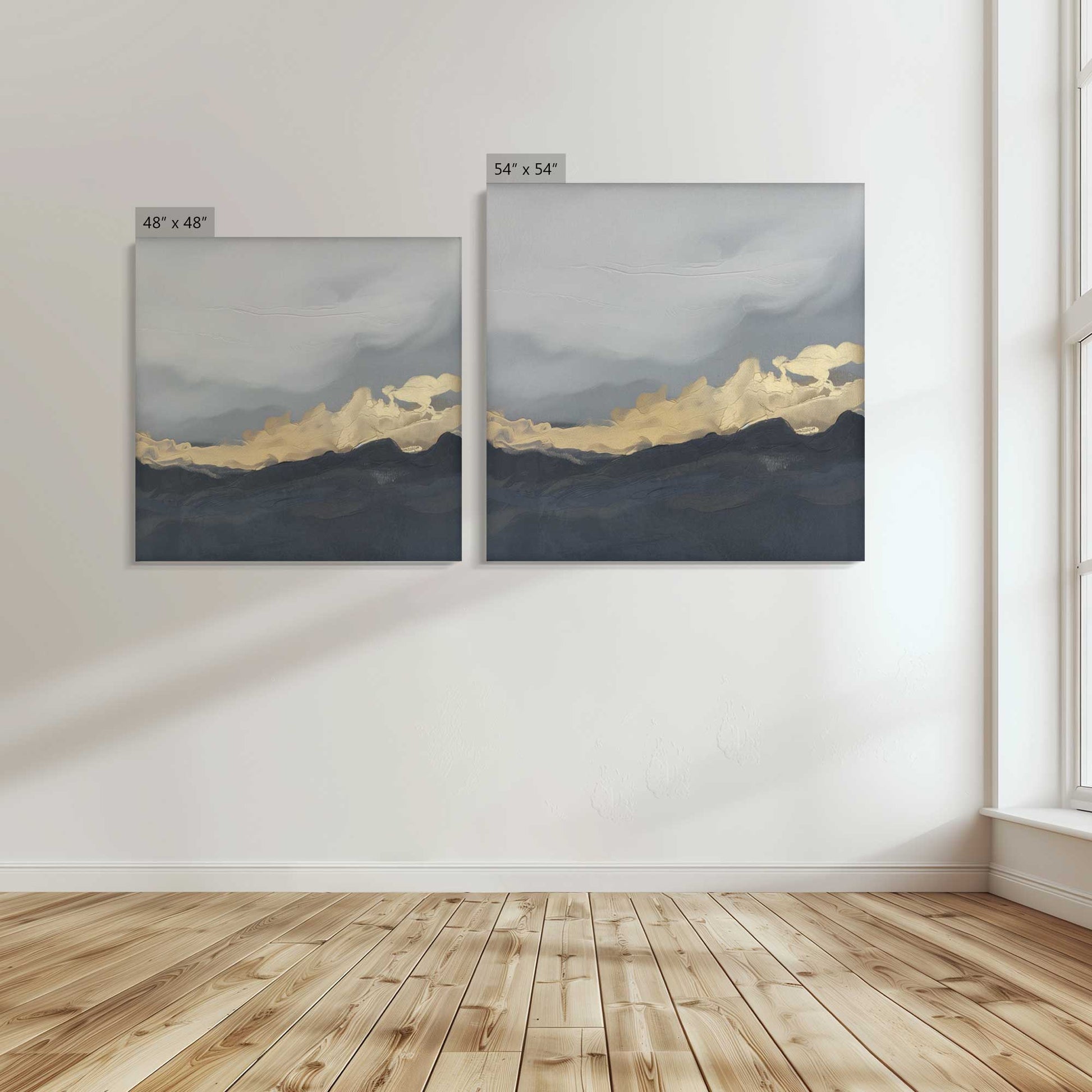 [Color:Stretched Canvas], Image showing the size comparisons