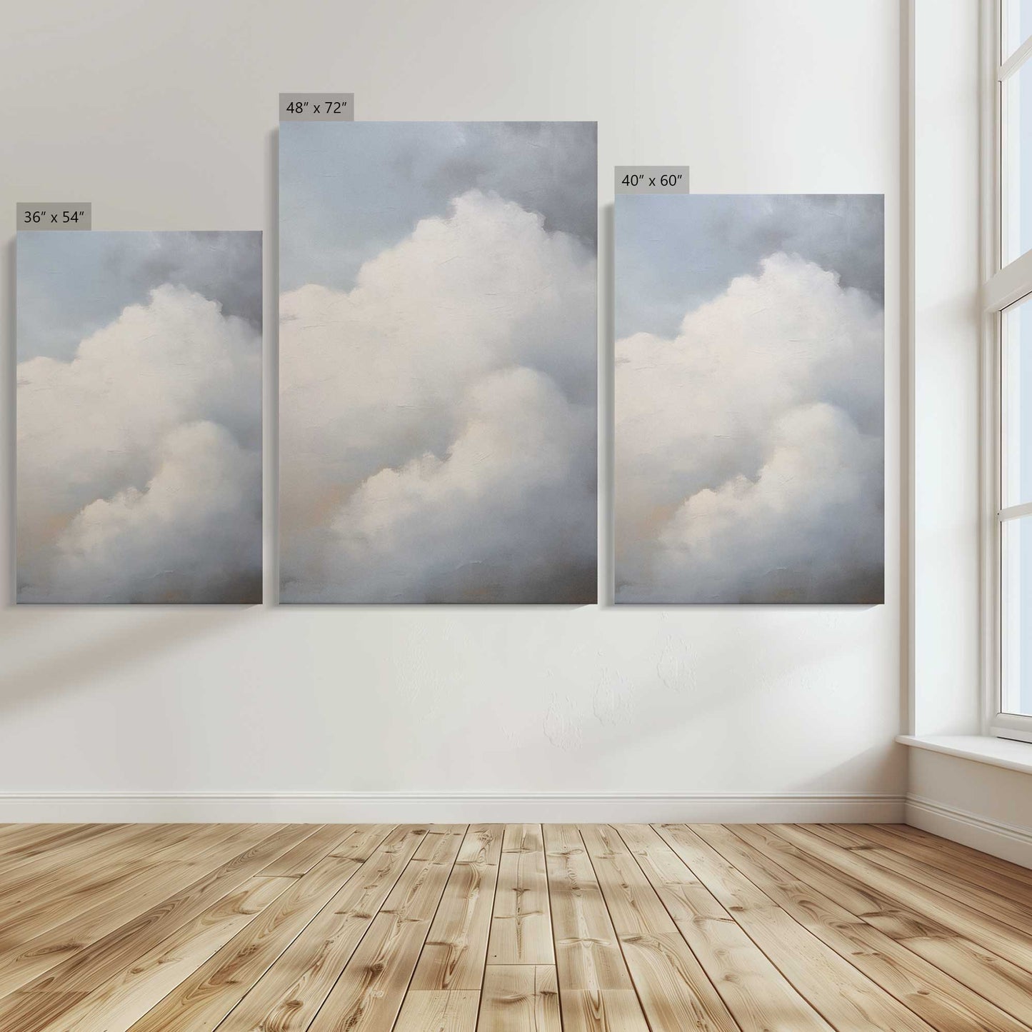 [Color:Stretched Canvas], Image showing the size comparisons