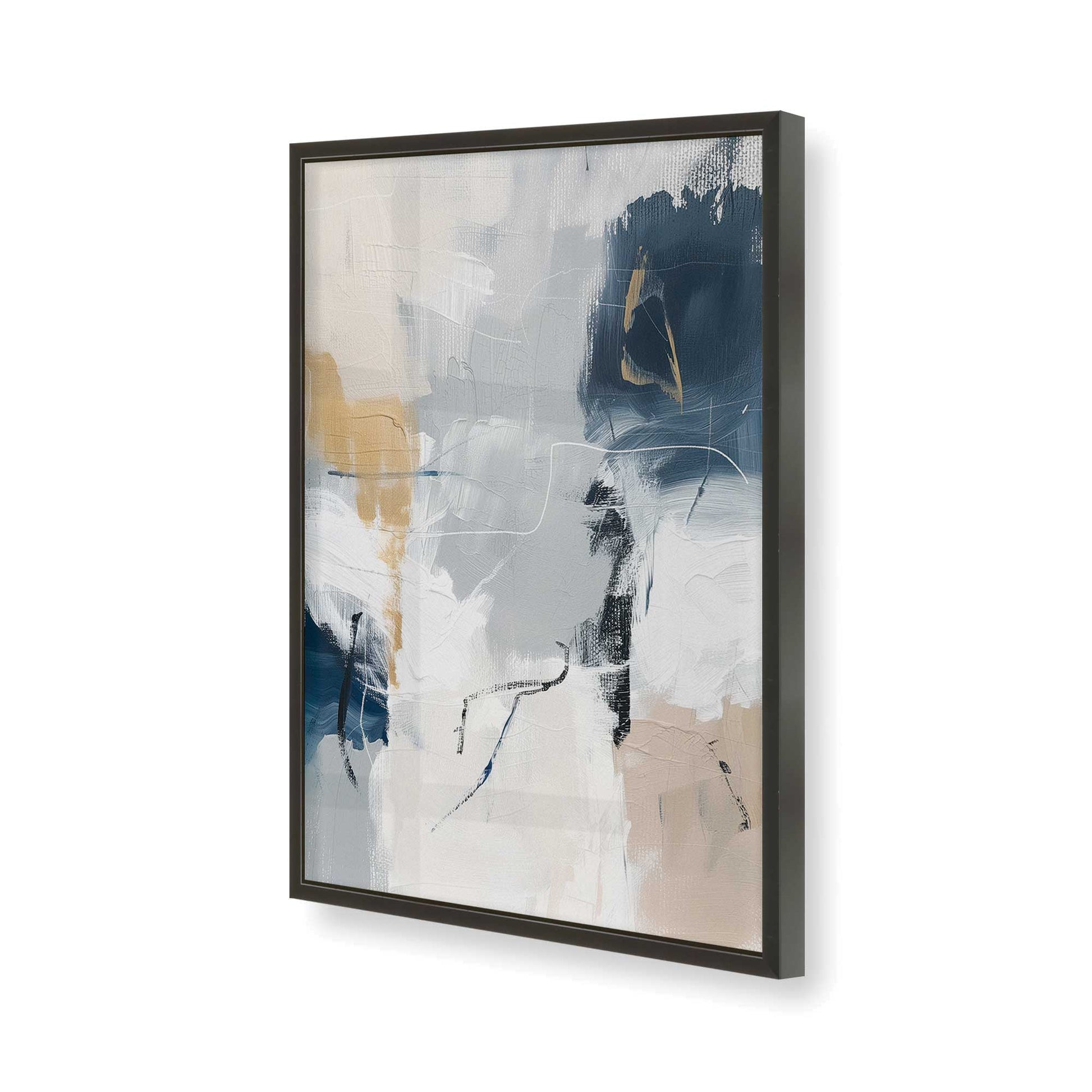 [Color:Satin Black], Picture of art in a Satin Black frame of the corner