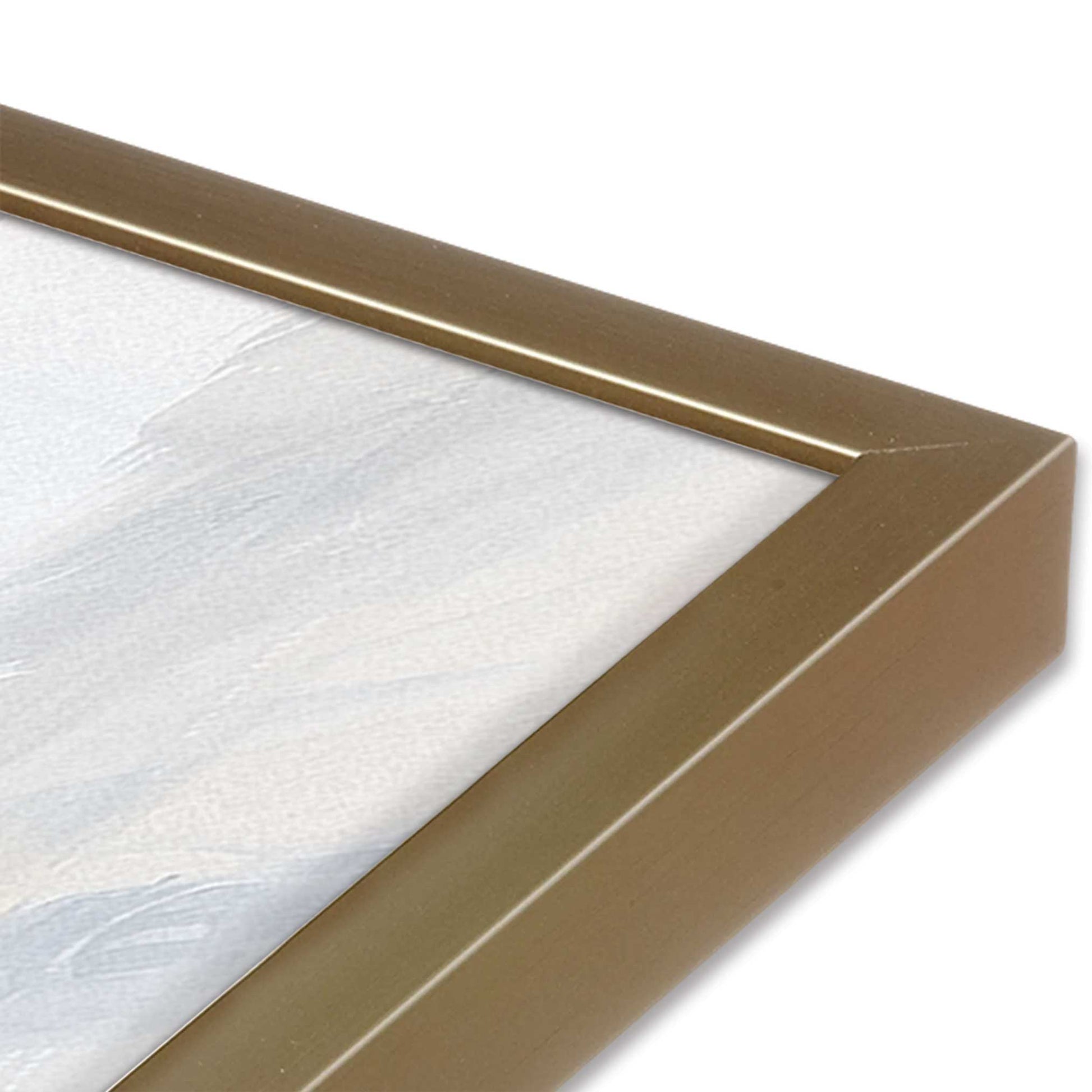 [Color:Brushed Gold], Picture of art in a Brushed Gold frame at an angle