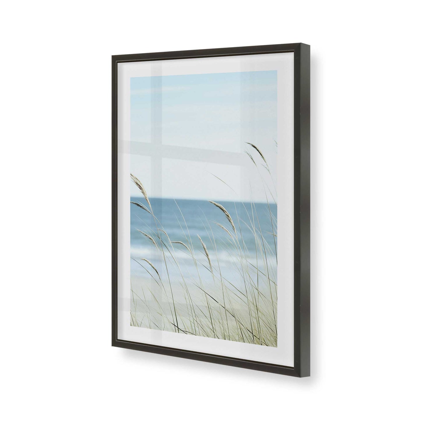 [Color:Satin Black], Picture of art in a Satin Black frame of the corner