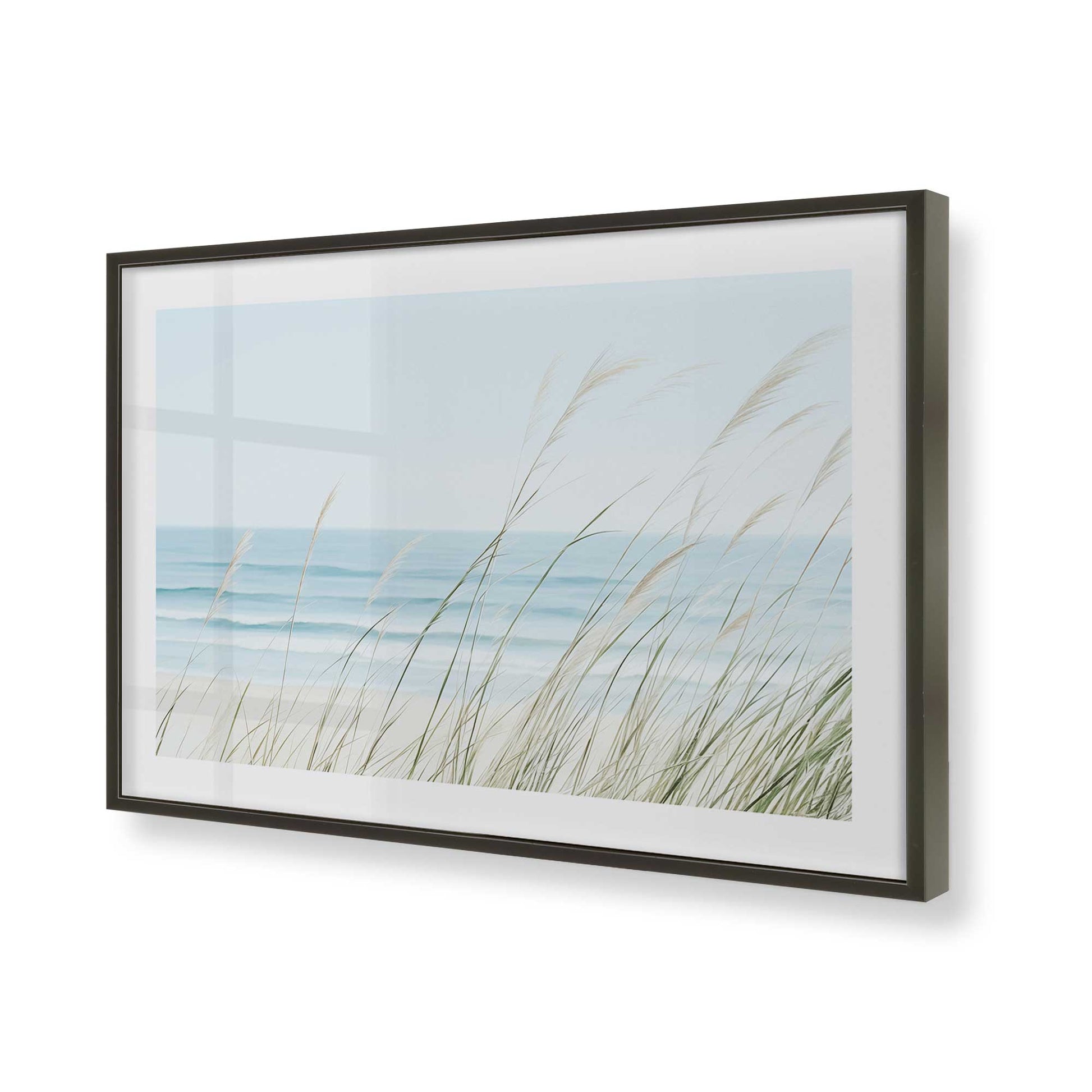 [Color:Satin Black], Picture of art in a Satin Black frame of the corner