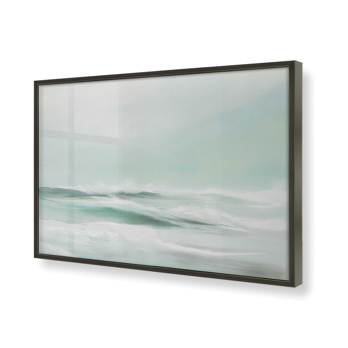 [Color:Satin Black], Picture of art in a Satin Black frame of the corner