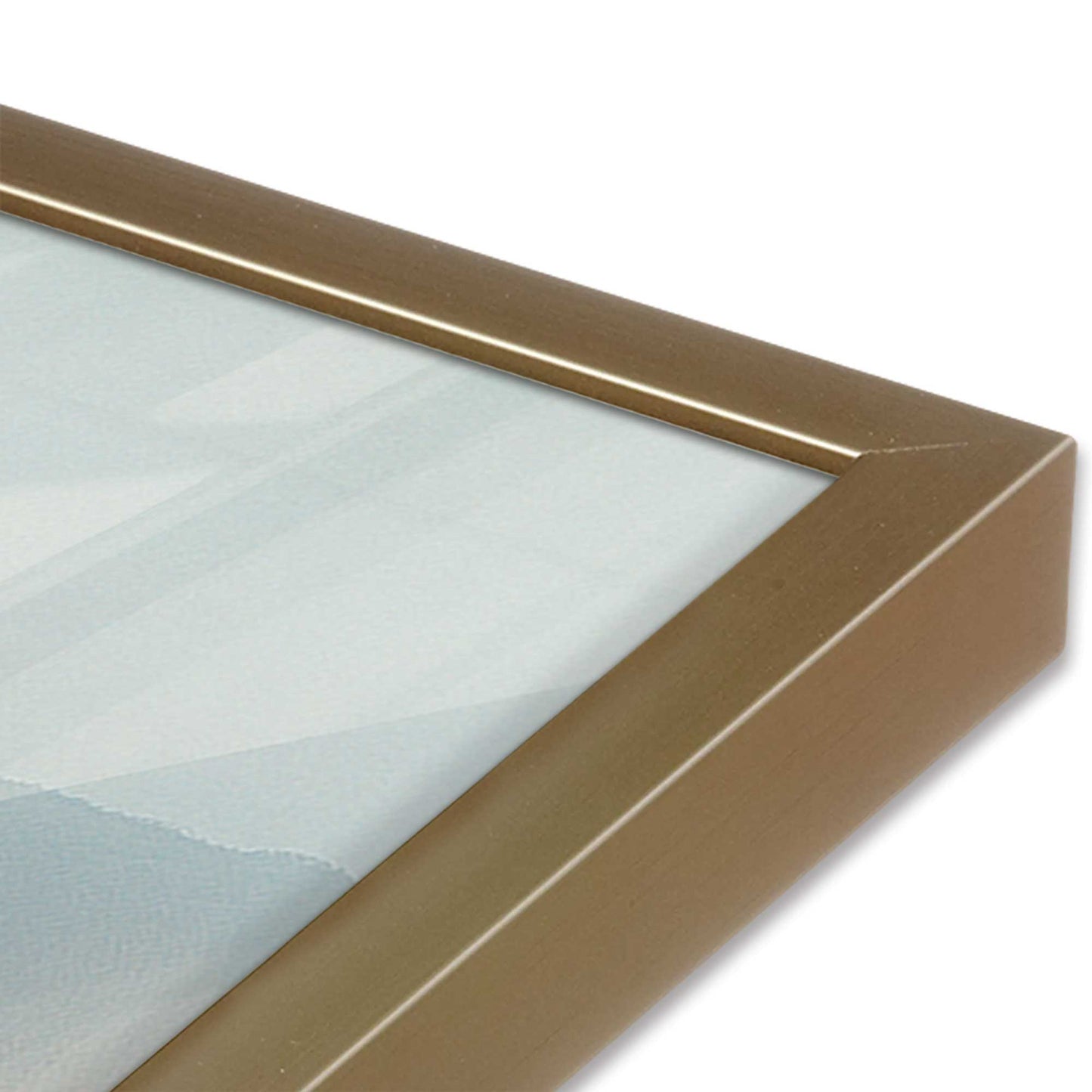 [Color:Brushed Gold], Picture of art in a Brushed Gold frame at an angle