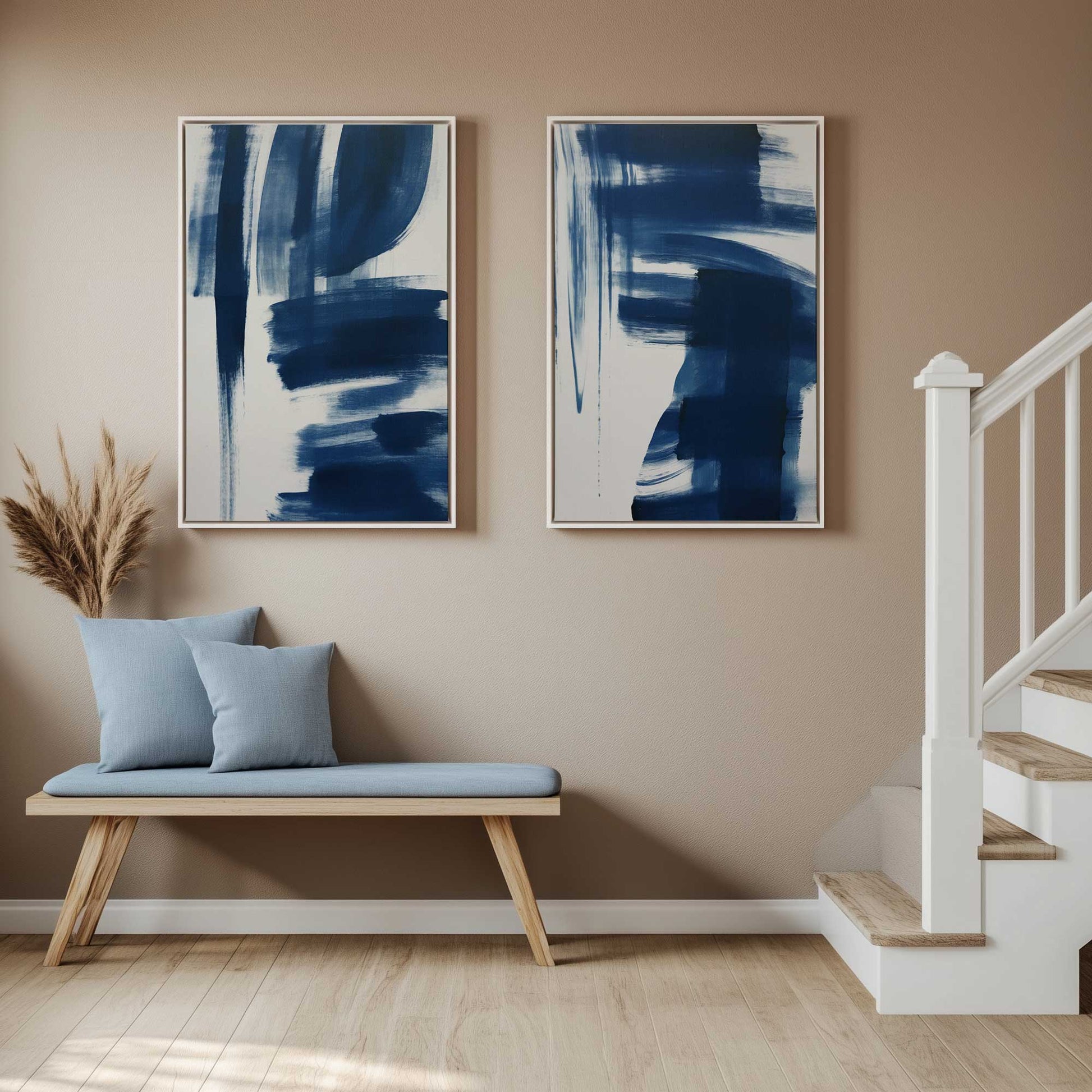 [Color:American Maple], Picture of art in a American Maple frame at an angle